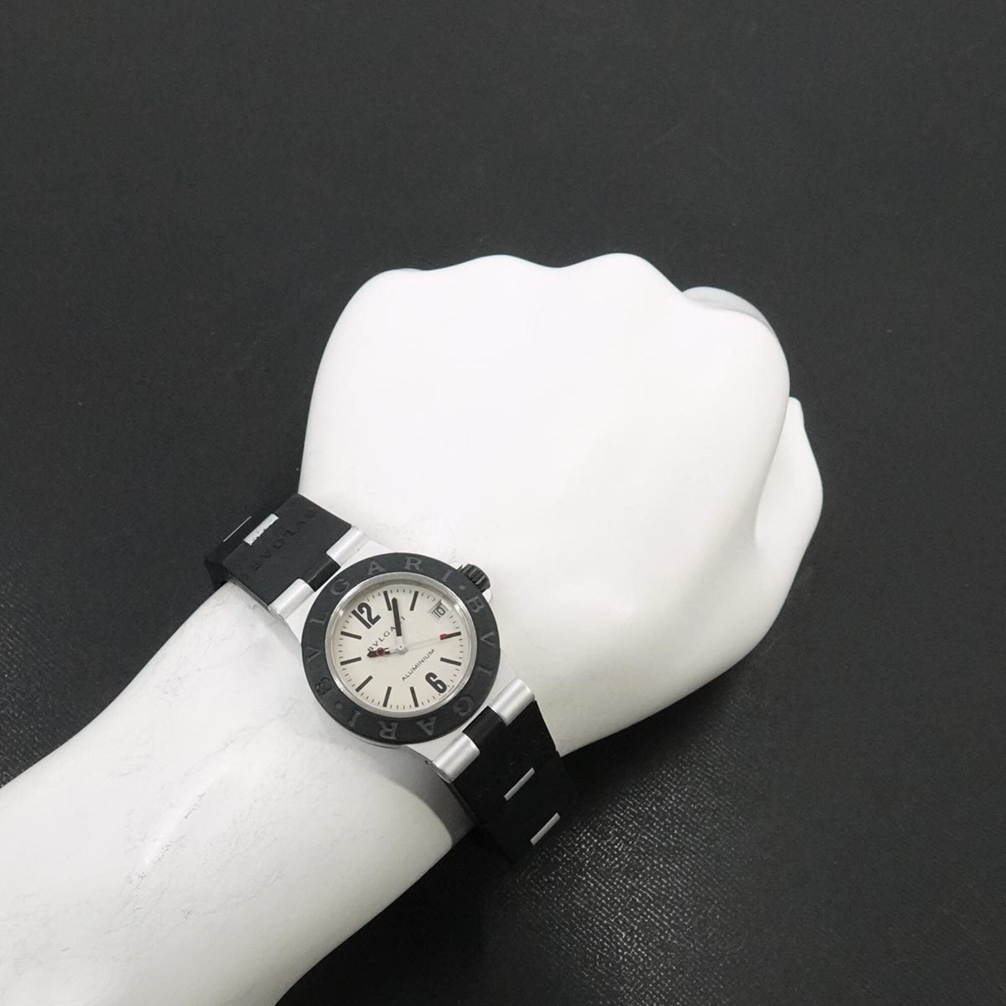 Bulgari BVLGARI Aluminum AL32A Ladies' Date Silver Quartz