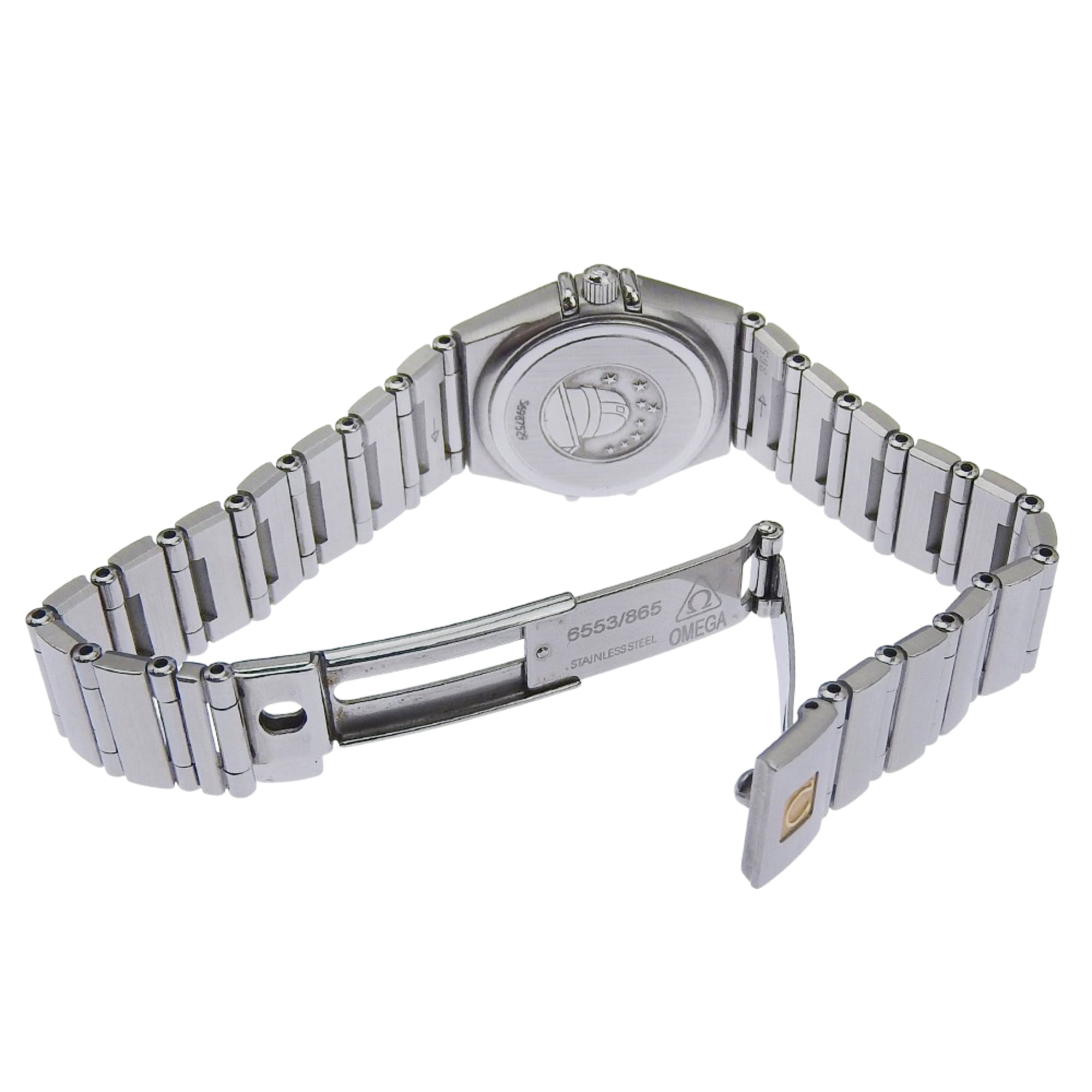 Omega Constellation Mini Uhr 1562.30 Edelstahl 1998 Quarz Analog Weiß Zifferblatt Damenuhr
