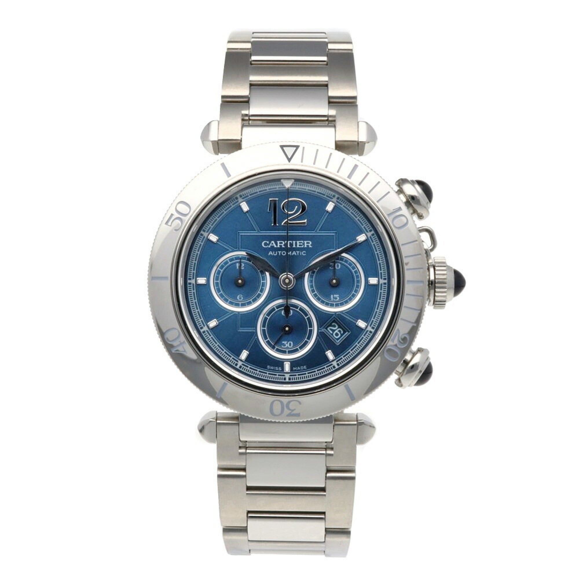 Cartier Pasha de horloge, roestvrij staal WSPA0039, automatisch, heren, CARTIER