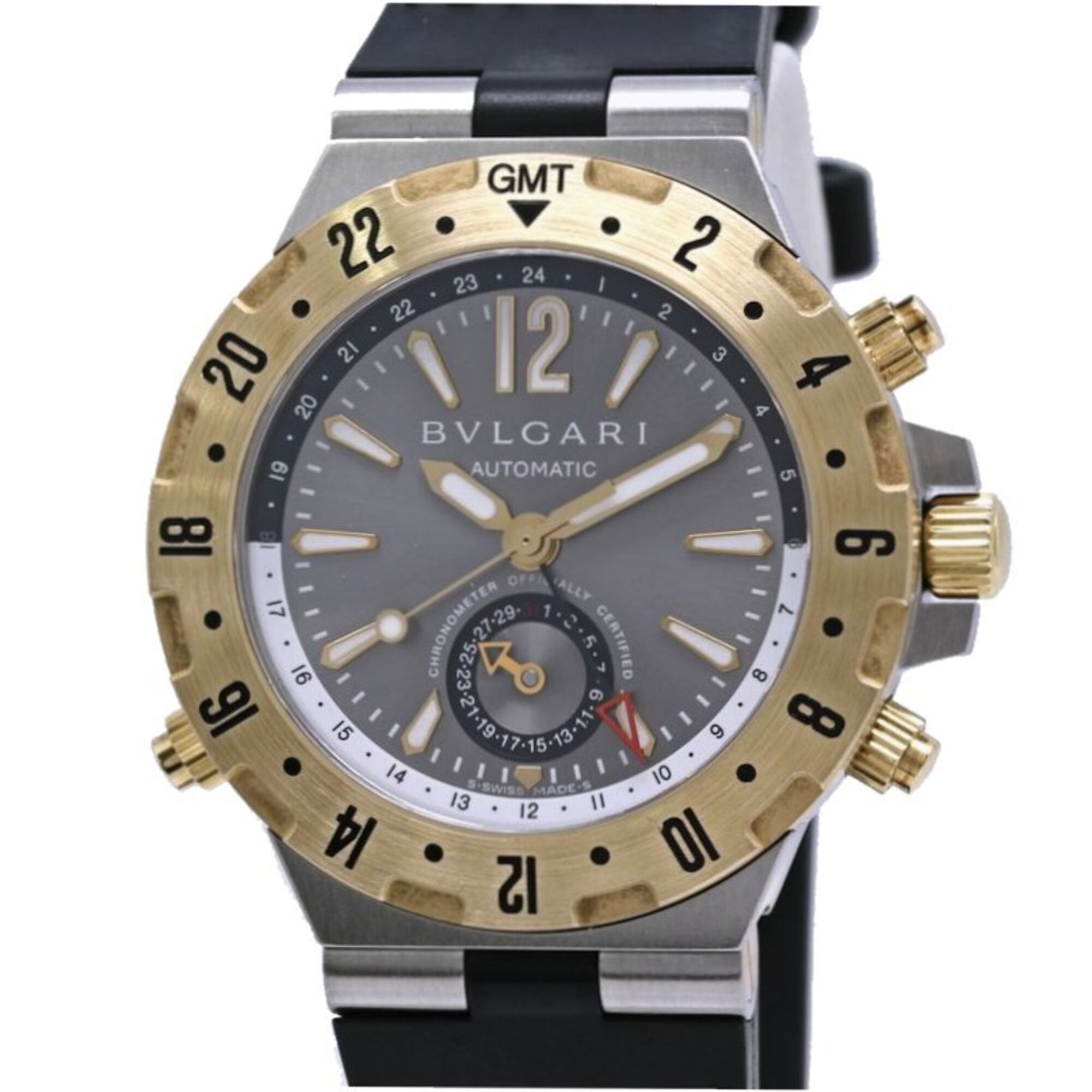Bulgari Diagono GMT40C5SGVD GMT40SG Grey Dial 40mm Watch