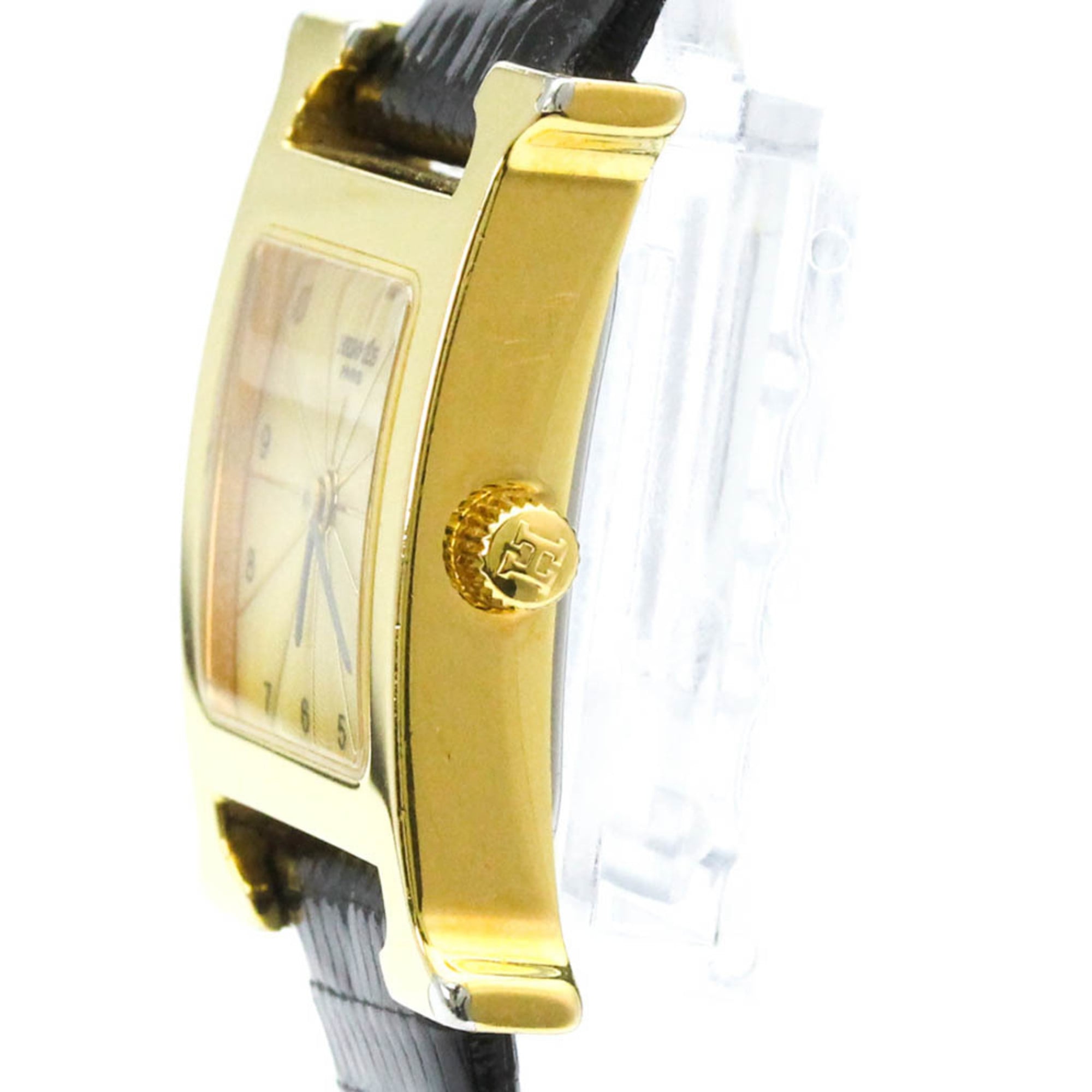 Montre HERMES H pour femme, en cuir plaqué orQuartz modèle HH1.201