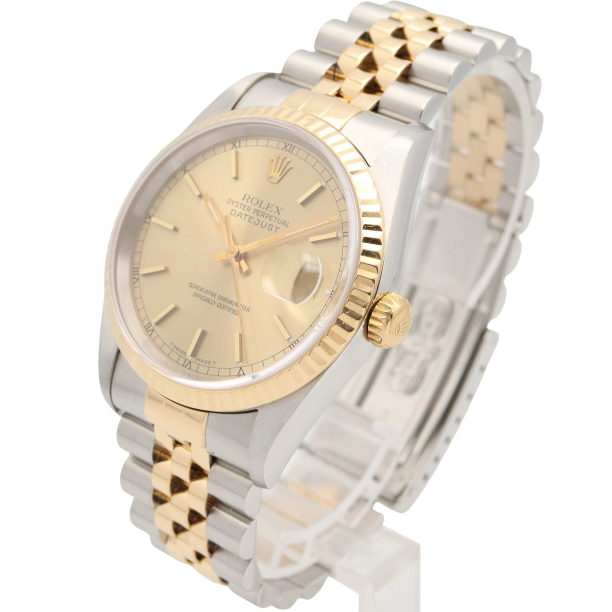Rolex Datejust T-Serie 16233 Champagner, goldenes Zifferblatt, 36 mm Uhr