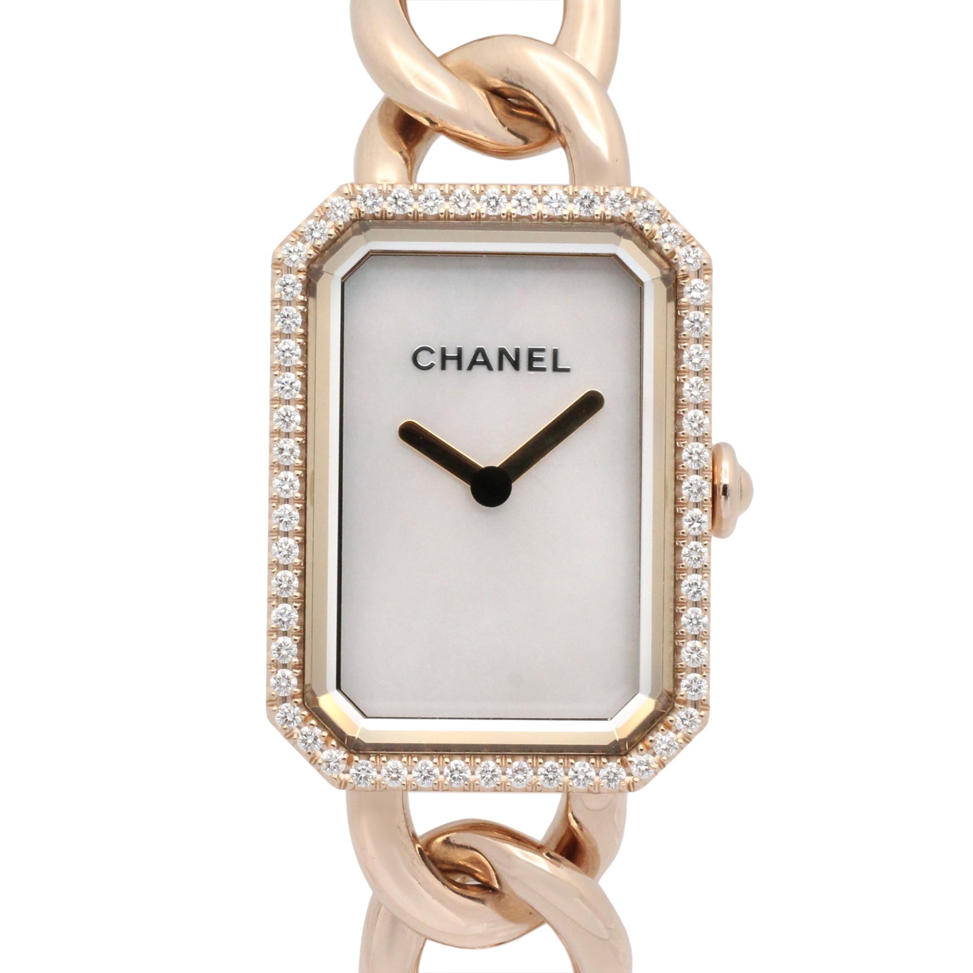 Chanel CHANEL Première Diamond Bezel 18KPG (Pink Gold) Ladies White Shell H4412