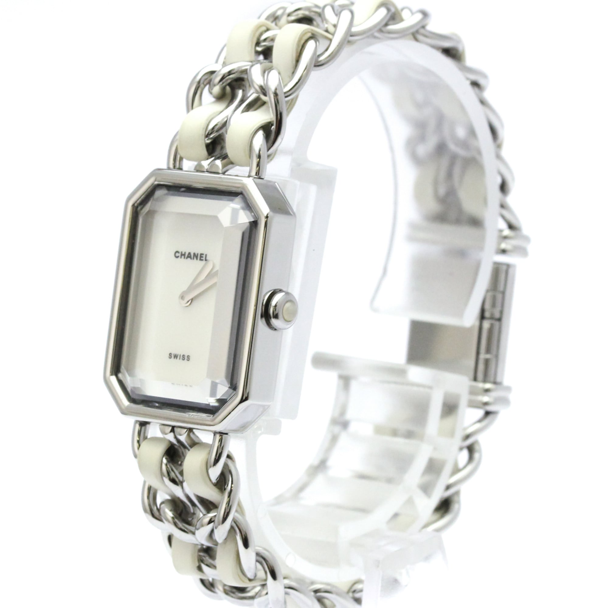 CHANEL Premiere Size M MOP Steel Quartz Ladies Watch H1639 Polished