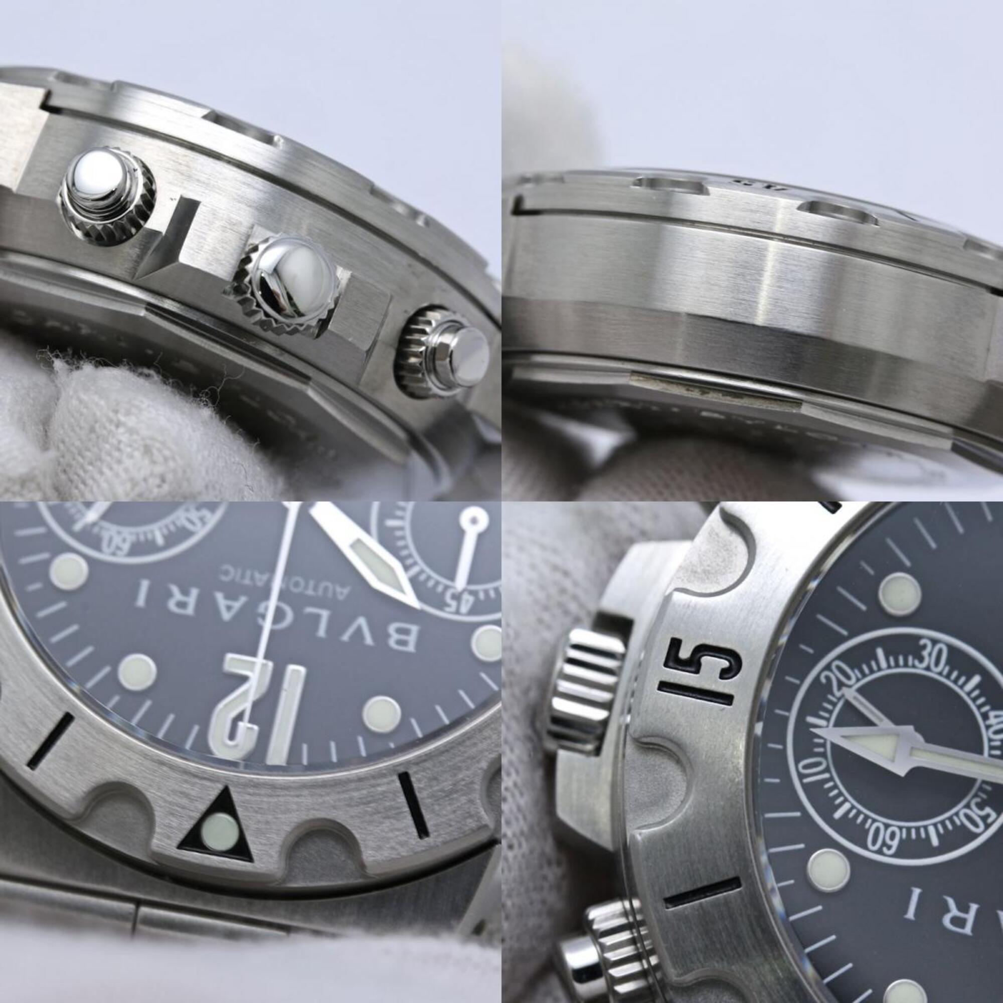 Bulgari Diagono SC38SS Black Dial 38mm Watch