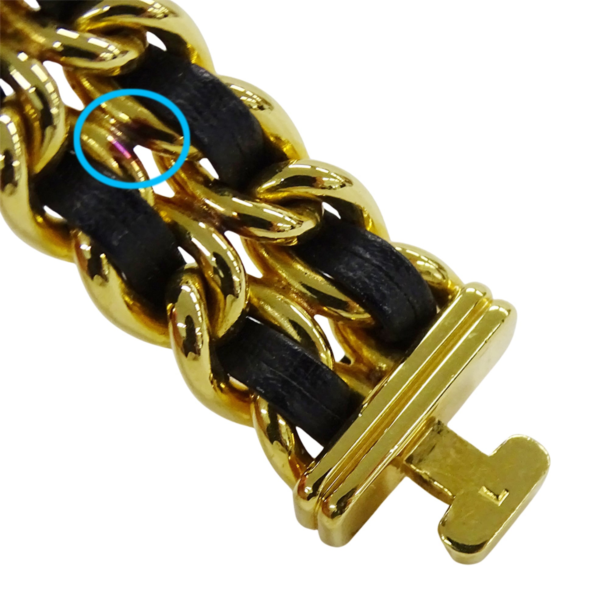Chanel CHANEL Montre pour femme, modèle « Brand Premiere Quartz QZ GP, cuir, taille L, H0001Carré or Noir