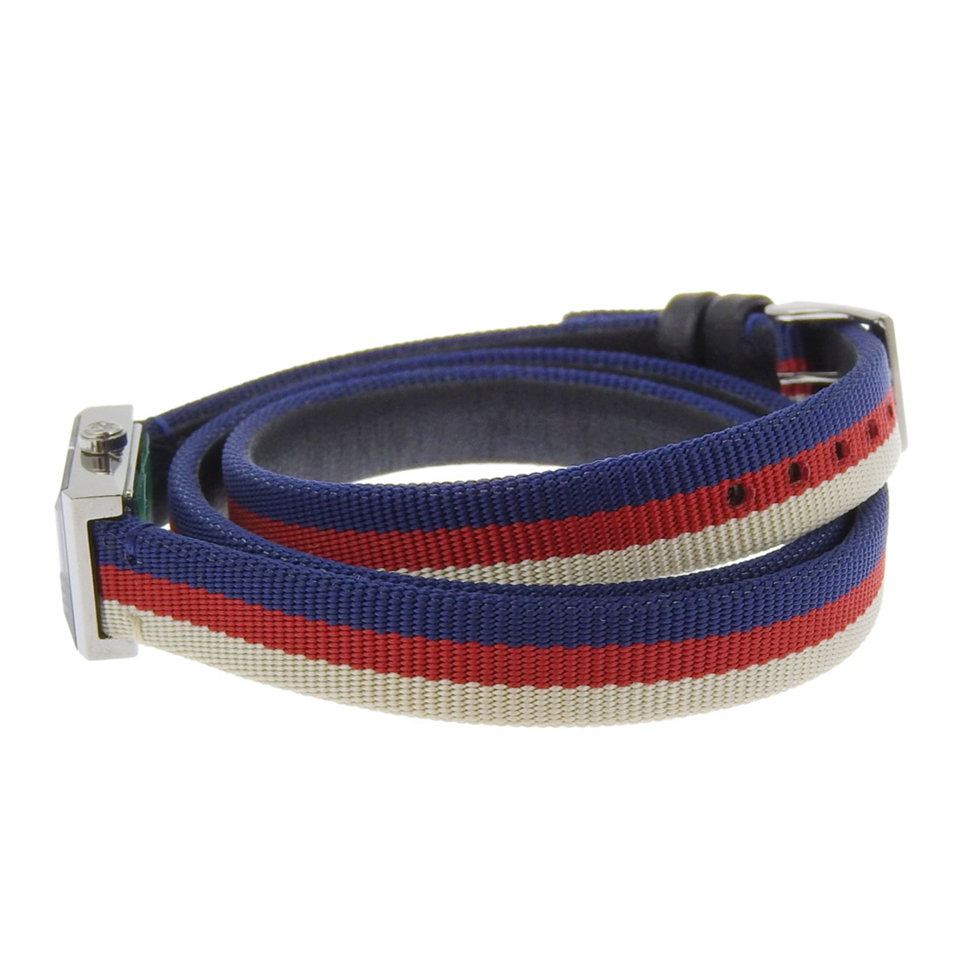 Gucci G Frame Tricolore Uhr YA147502/147.5 aus Edelstahl und Textil Quarz analoge Anzeige, mehrfarbiges Zifferblatt, Damenuhr