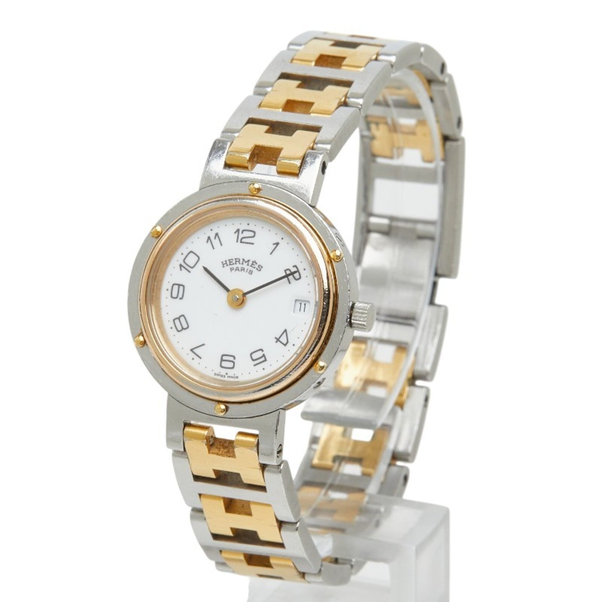 Hermes Clipper GZl1jnlt White Dial 23mm Watch
