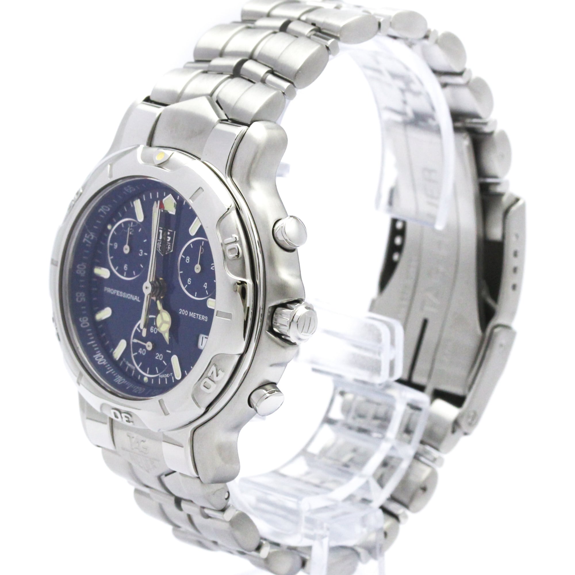 TAG HEUER 6000 Chronogragh Steel Quartz Mens Watch CH1111 Polished