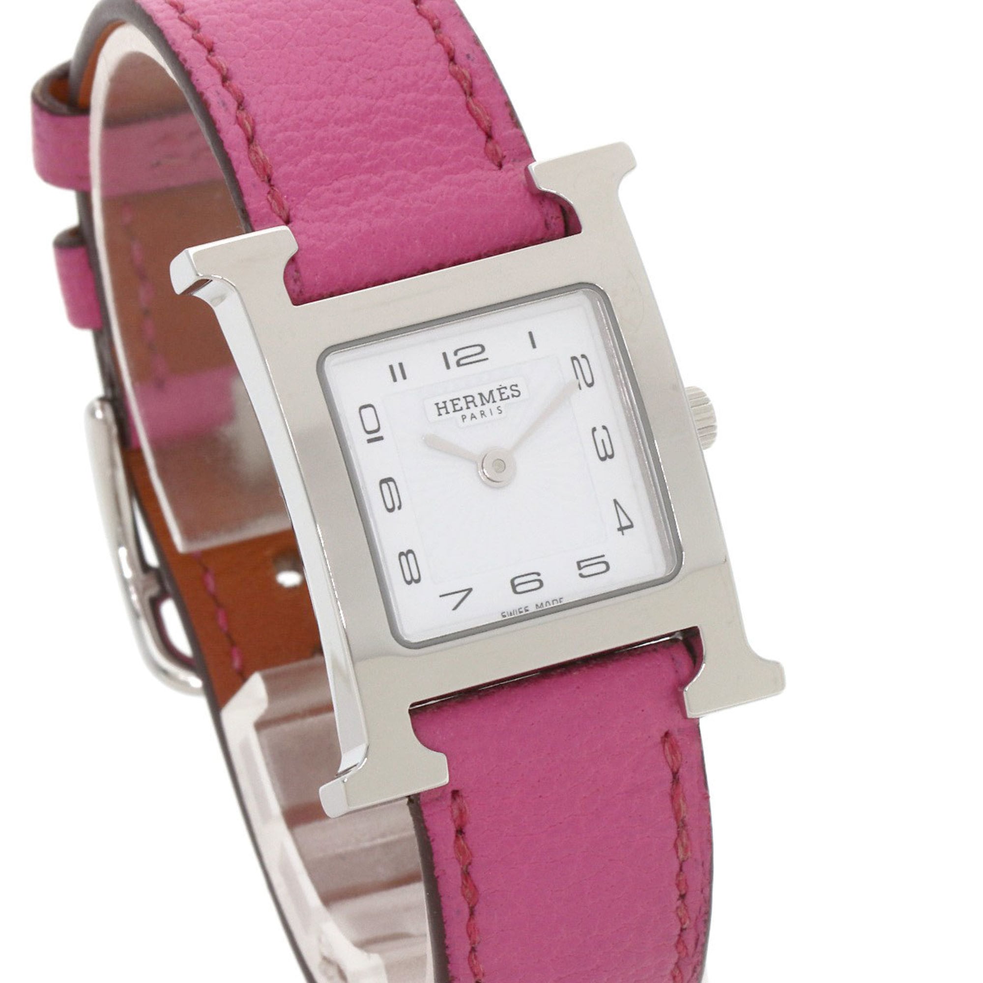 Hermes HH1.210 H Horloge Roestvrij staal Leer Dames HERMES