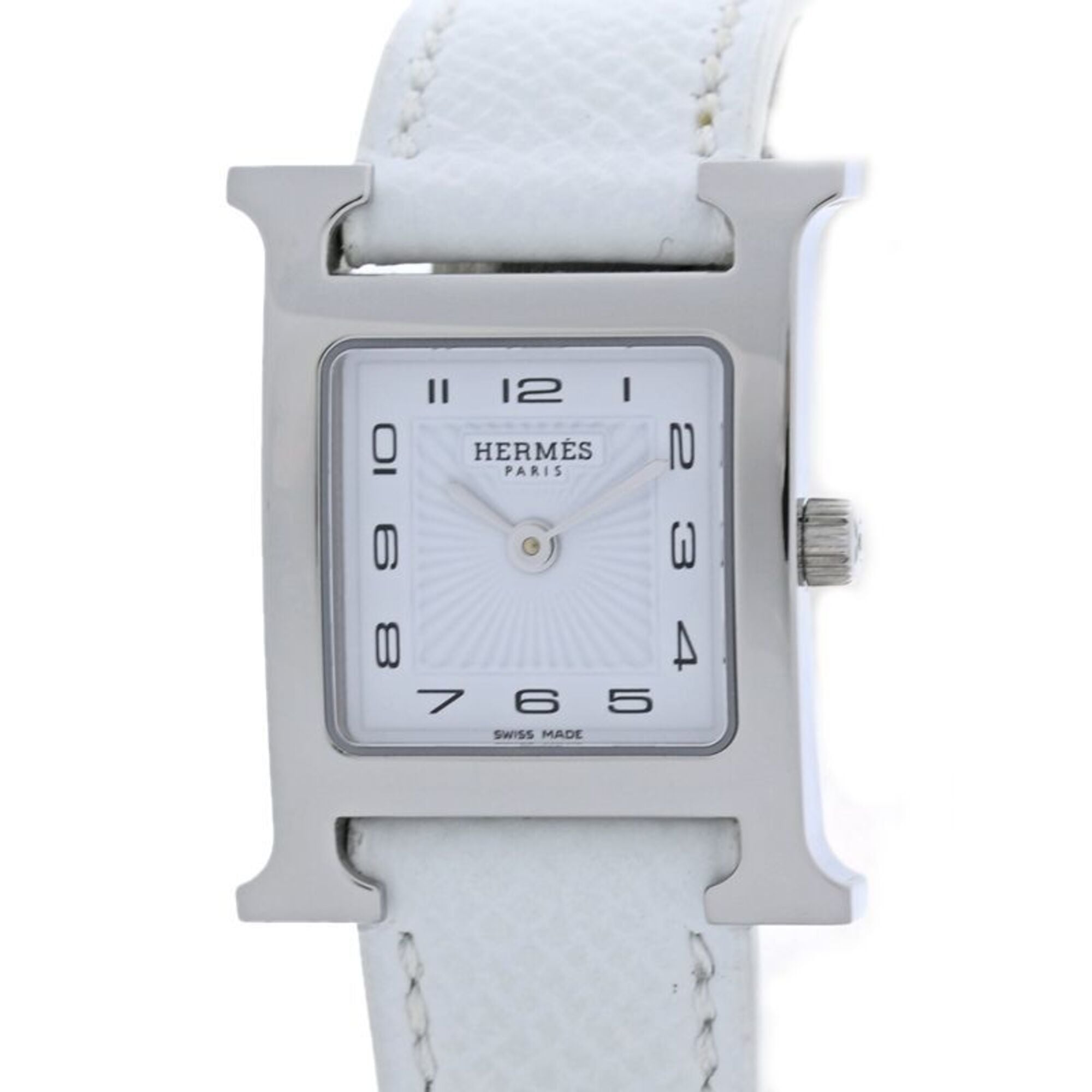 HERMES H-Watch HH1.210.131 UU01 Women's Watch Stainless Steel x Epsom 40438