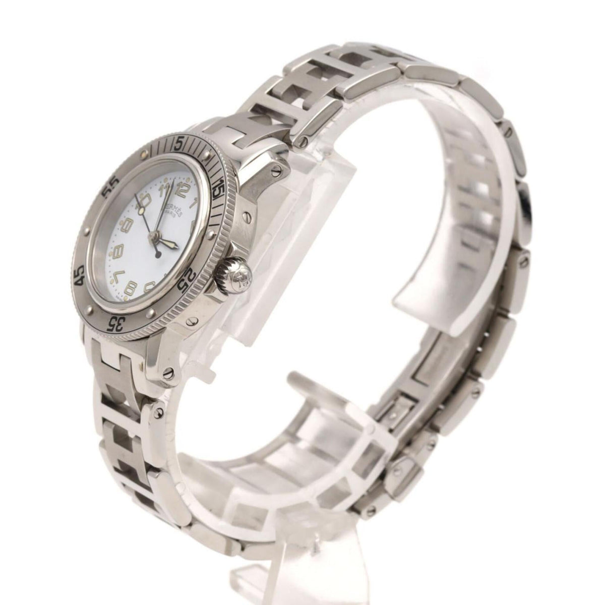 Hermes Clipper Diver CL5.210 horloge met witte wijzerplaat, 28 mm