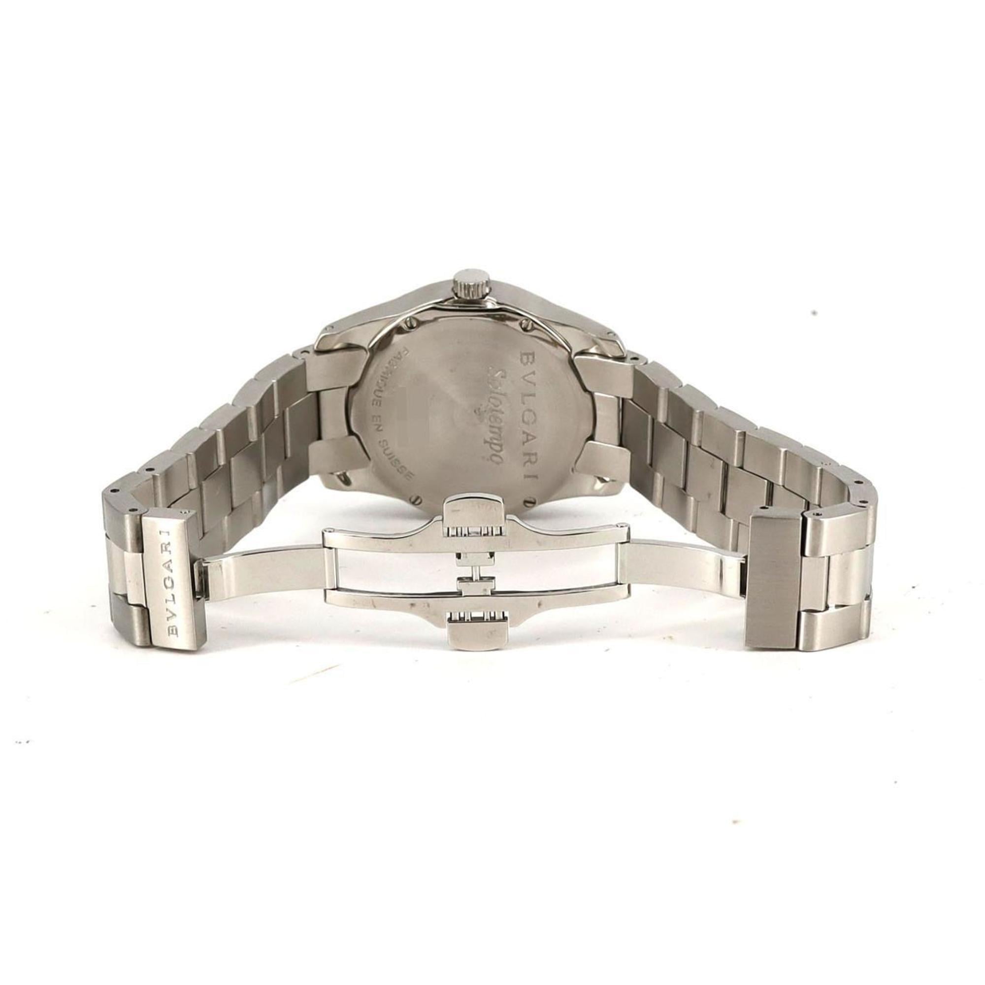 Bvlgari Solotempo ST30S ST30BSSD SS polshorloge met quartz-uurwerk