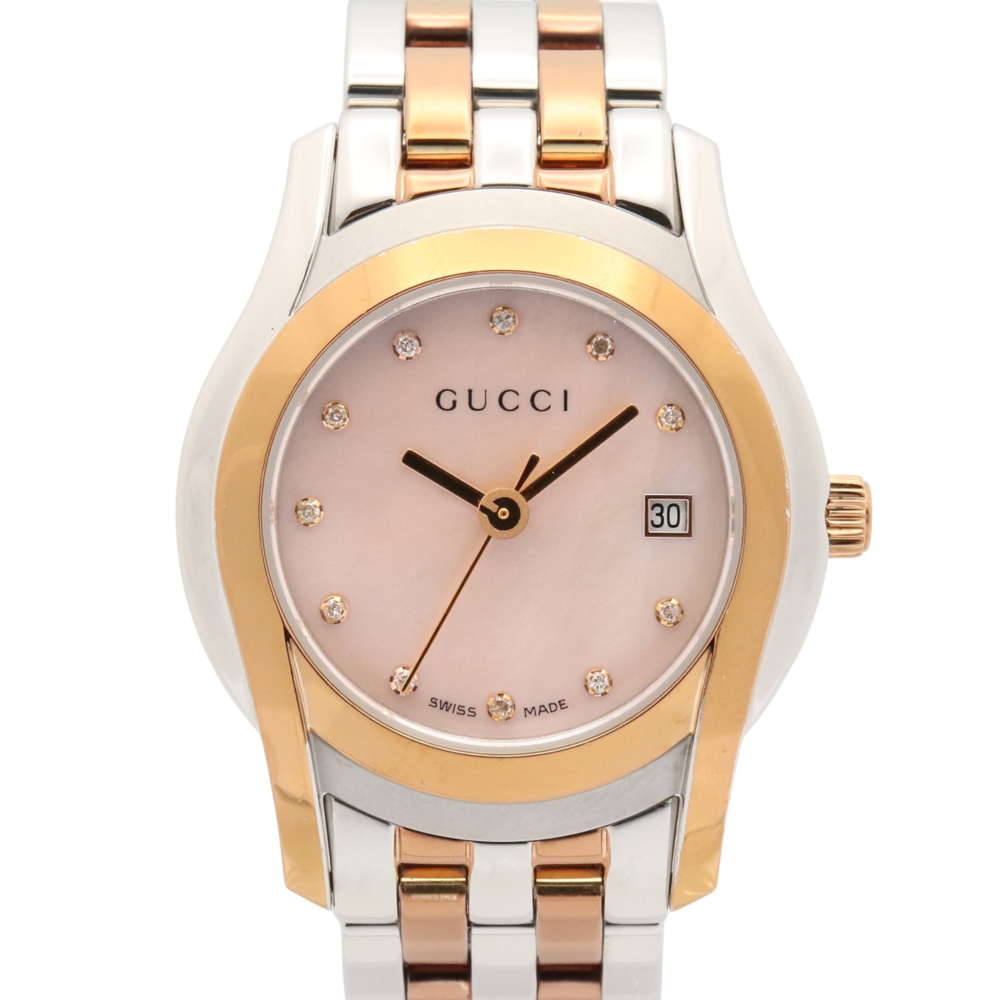 Gucci GP 5500L Pink Dial Gold plated, stainless steel 27mm Watch