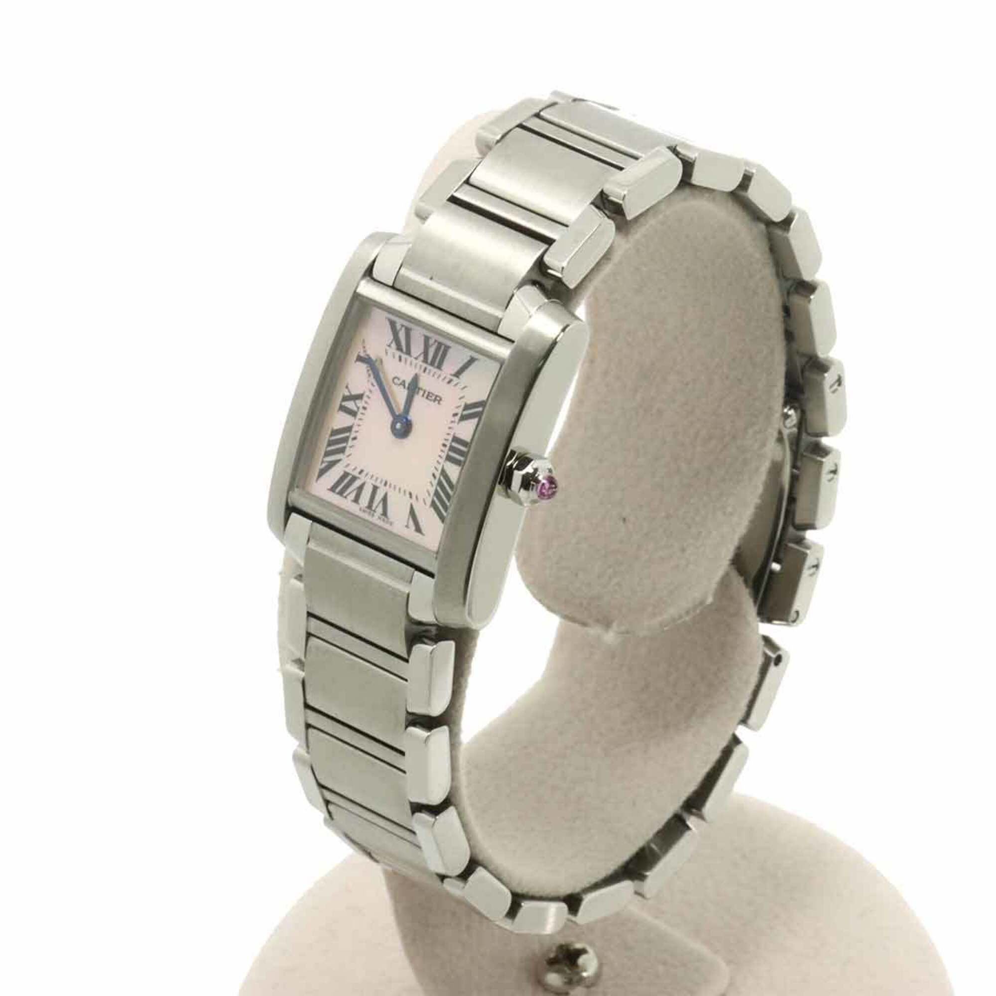 Cartier Tank Francaise SM W51028Q3 Pink shell Dial 20mm Watch