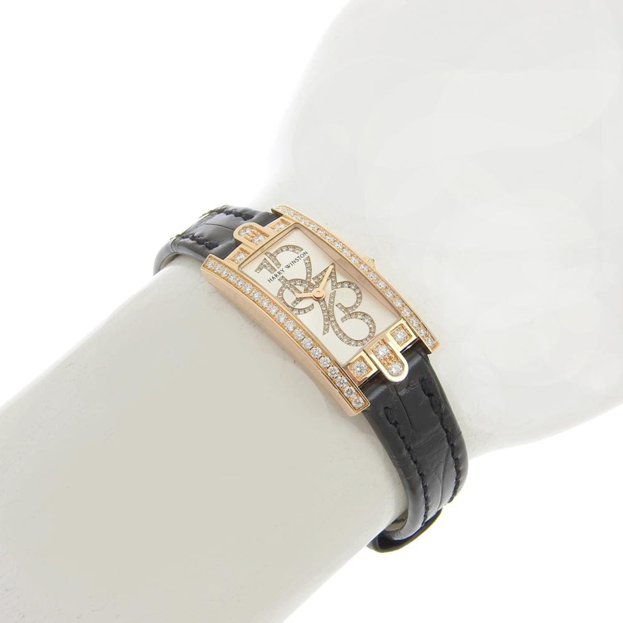Harry Winston HARRY WINSTON Avenue C AVCQHM16 Silber Zifferblatt, Zifferblatt und Lünette mit DiamantenQuarz