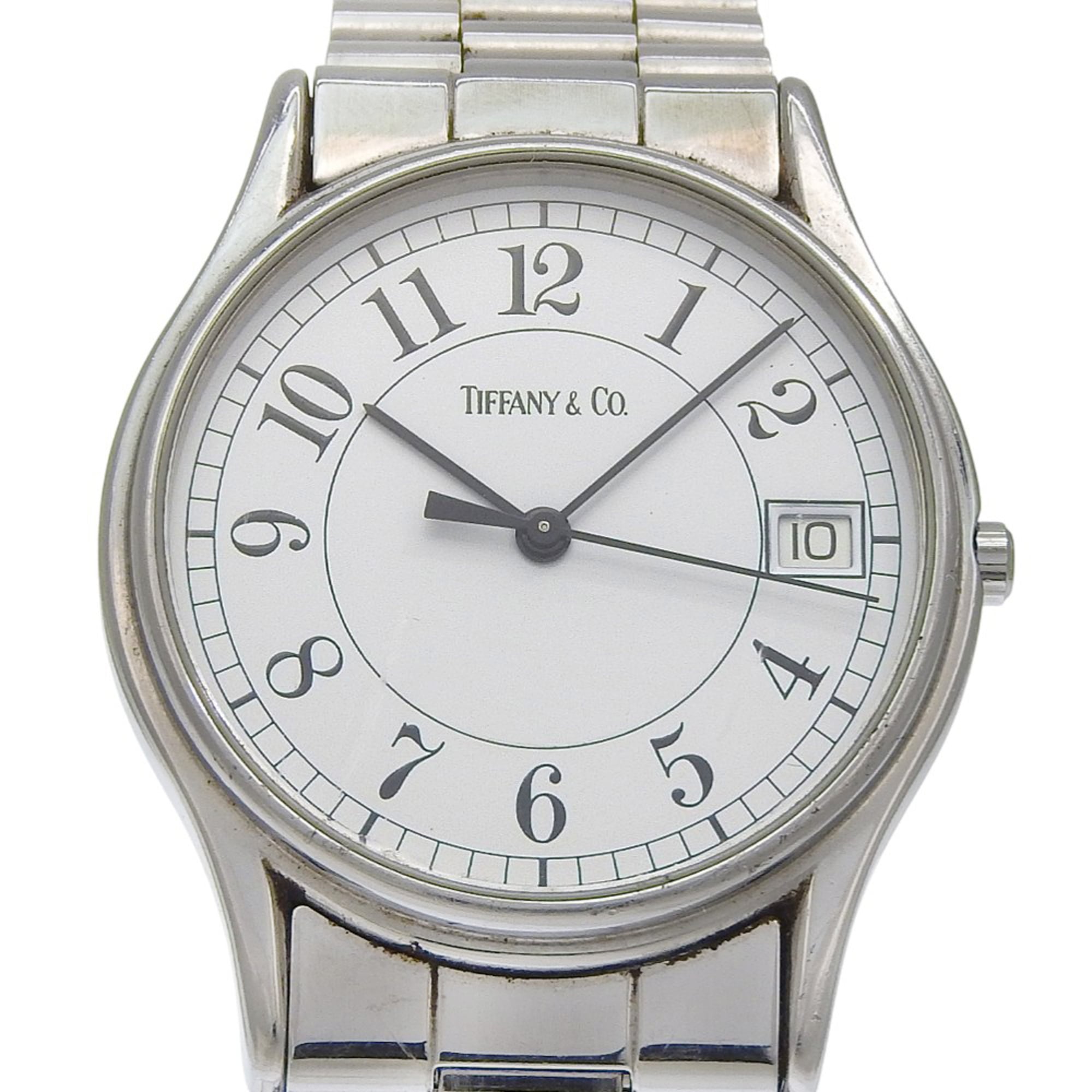Tiffany & Co. Classic Watch, Stainless Steel, Quartz, Analog, White Di