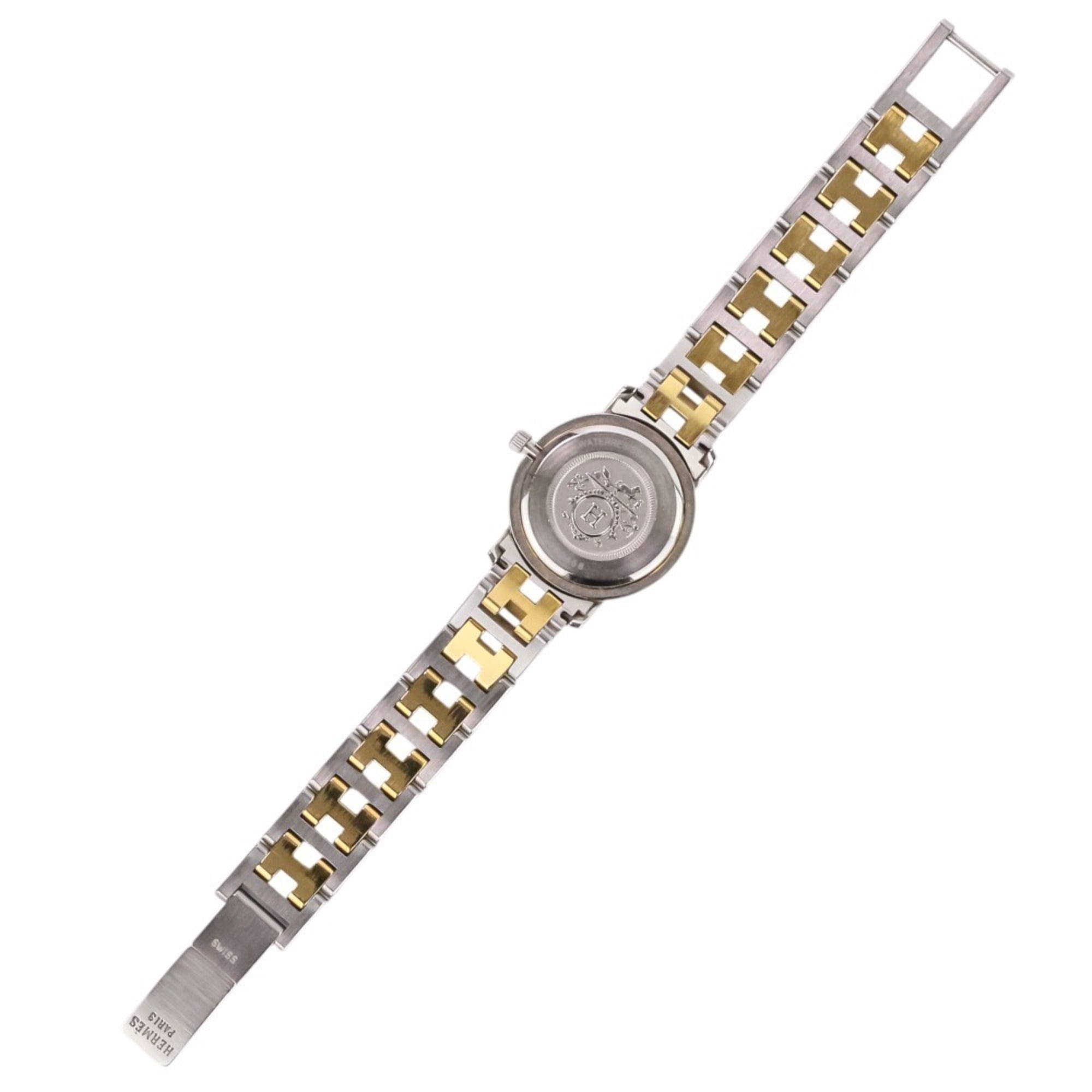 Montre Quartz pour femme Hermes Clipper Combination CL3.240, cadran Blanc avec des touches argentées et dorées