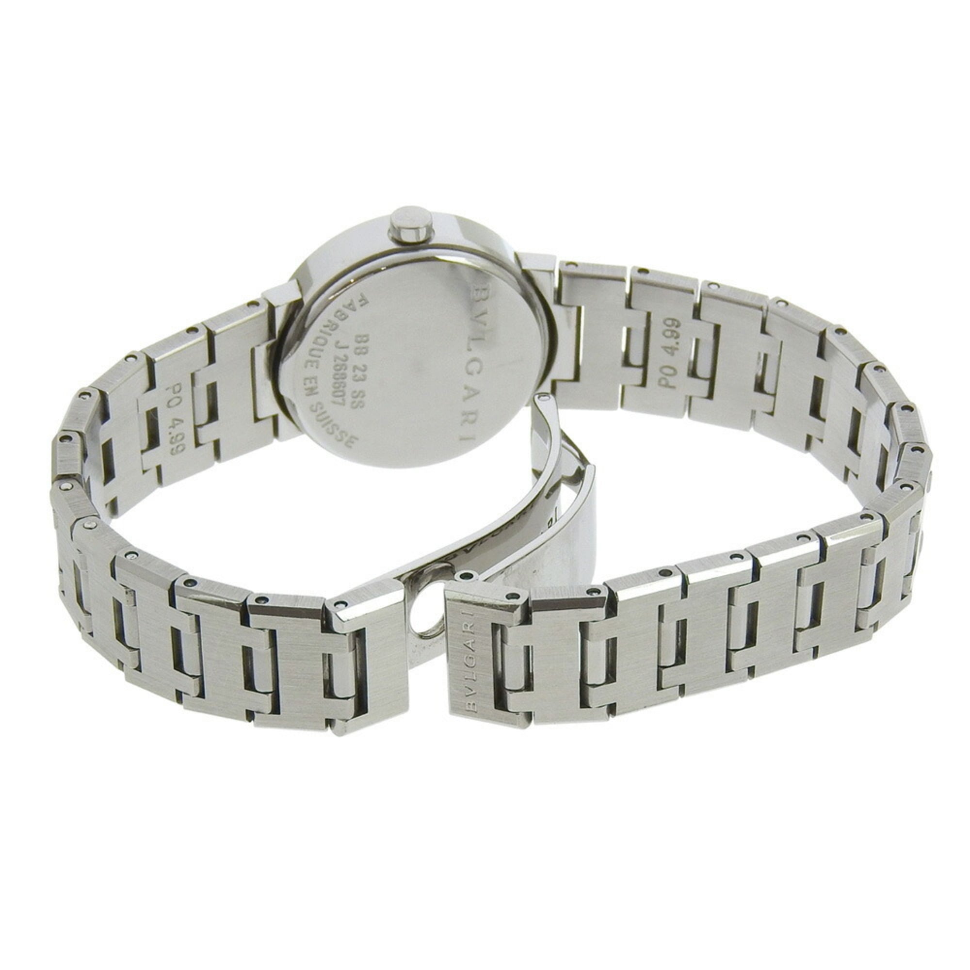 BVLGARI Bzero1 Uhr, BZero1 BB23SS, Edelstahl, QuarzUhrwerk, analoge Anzeige, Schwarz Zifferblatt, Damenuhr