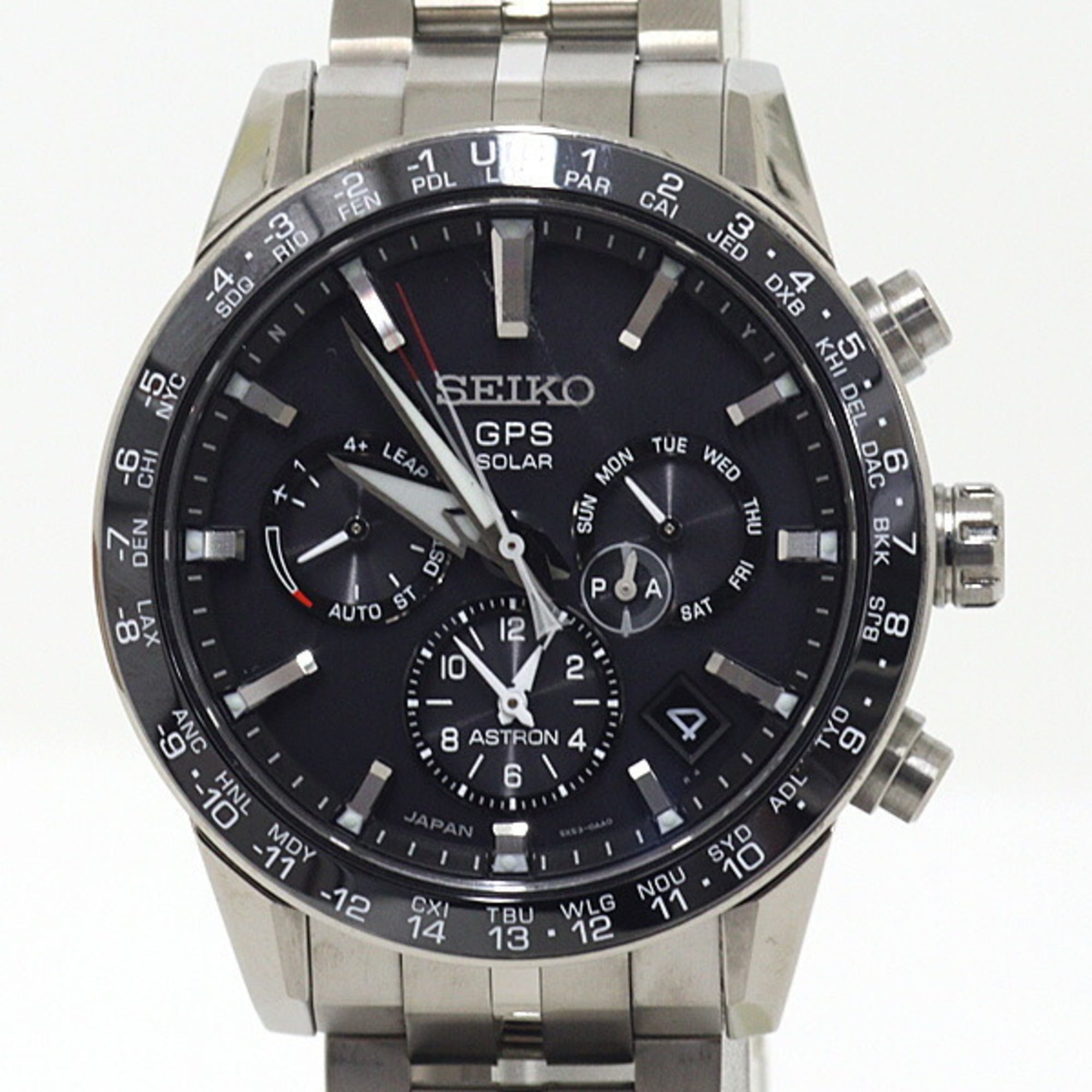 SEIKO Astron SBXC003 Men's Watch, Titanium, Black Dial, Solar Powered, Radio Controlled