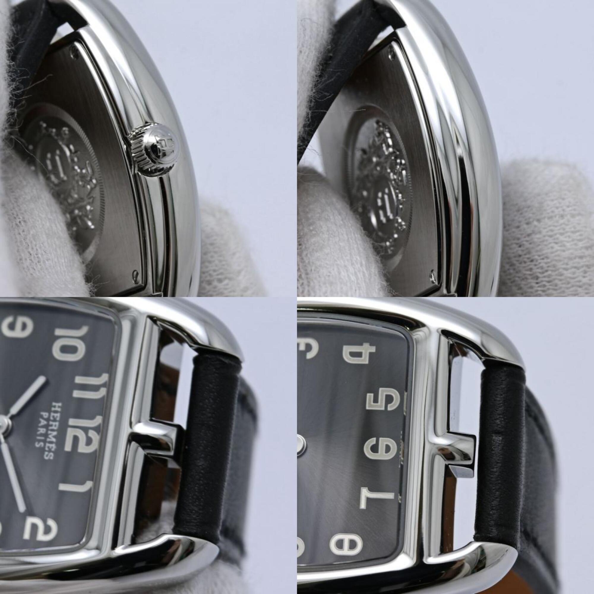 HERMES Cape Cod Tonneau CT1.210.230 VBN 034326WW00 Wo Stainless Steel x Cowhide Leather 40560