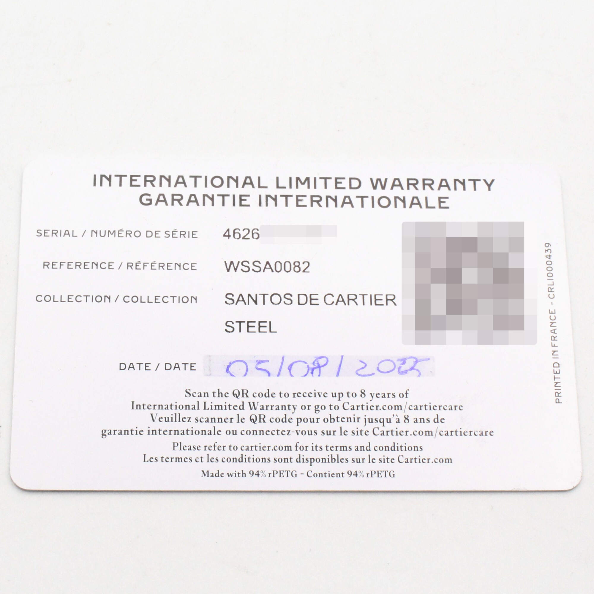 Cartier Santos WSSA0082 Silver Dial Stainless steel 27mm Watch