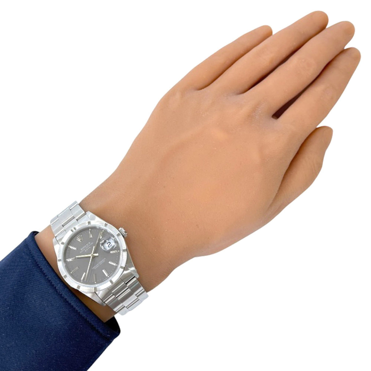 Rolex Datum Oyster Perpetual 15210, graues Zifferblatt, 34 mm Uhr