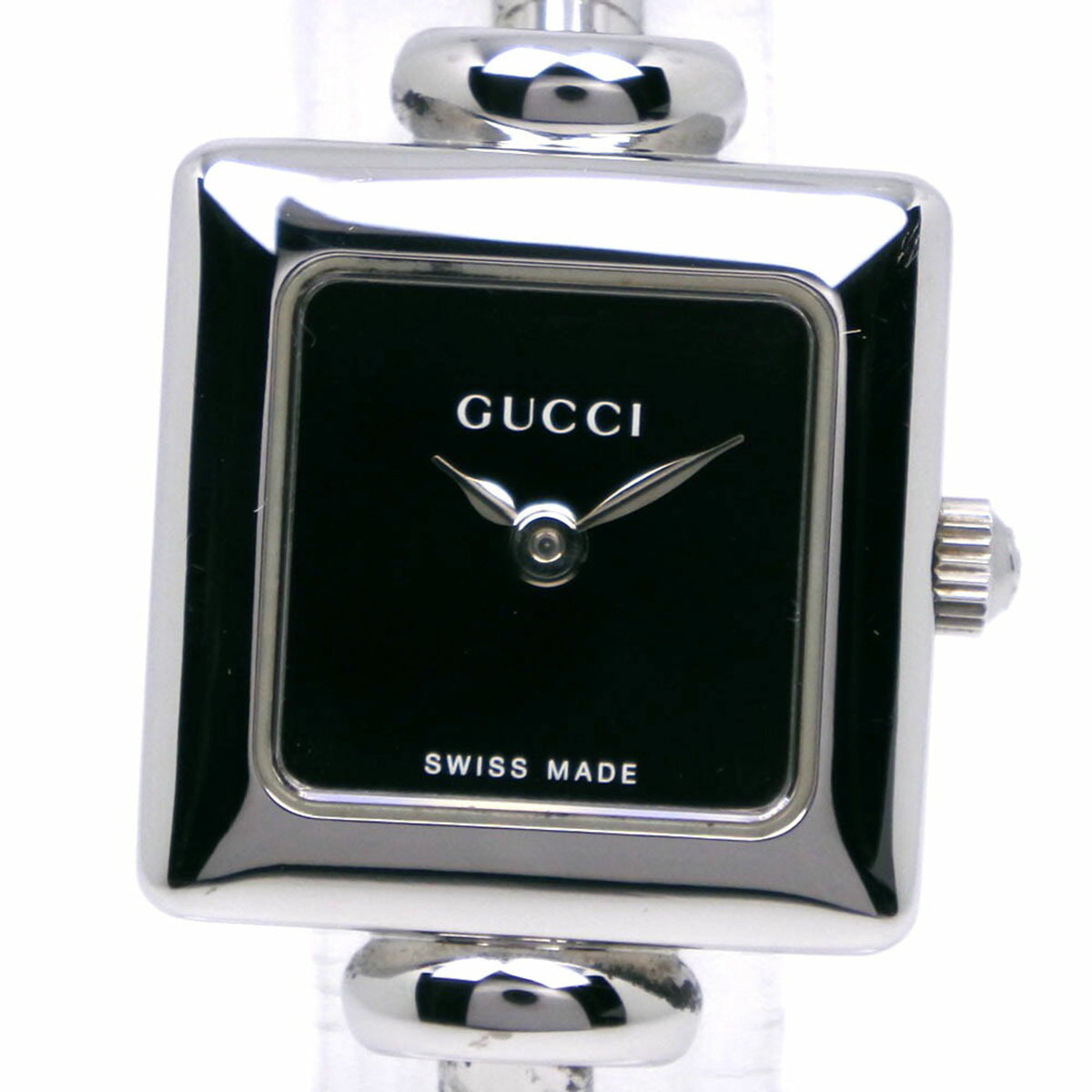 Gucci GUCCI Watch 1900L Stainless Steel Quartz Analog Display Black Dial Women's