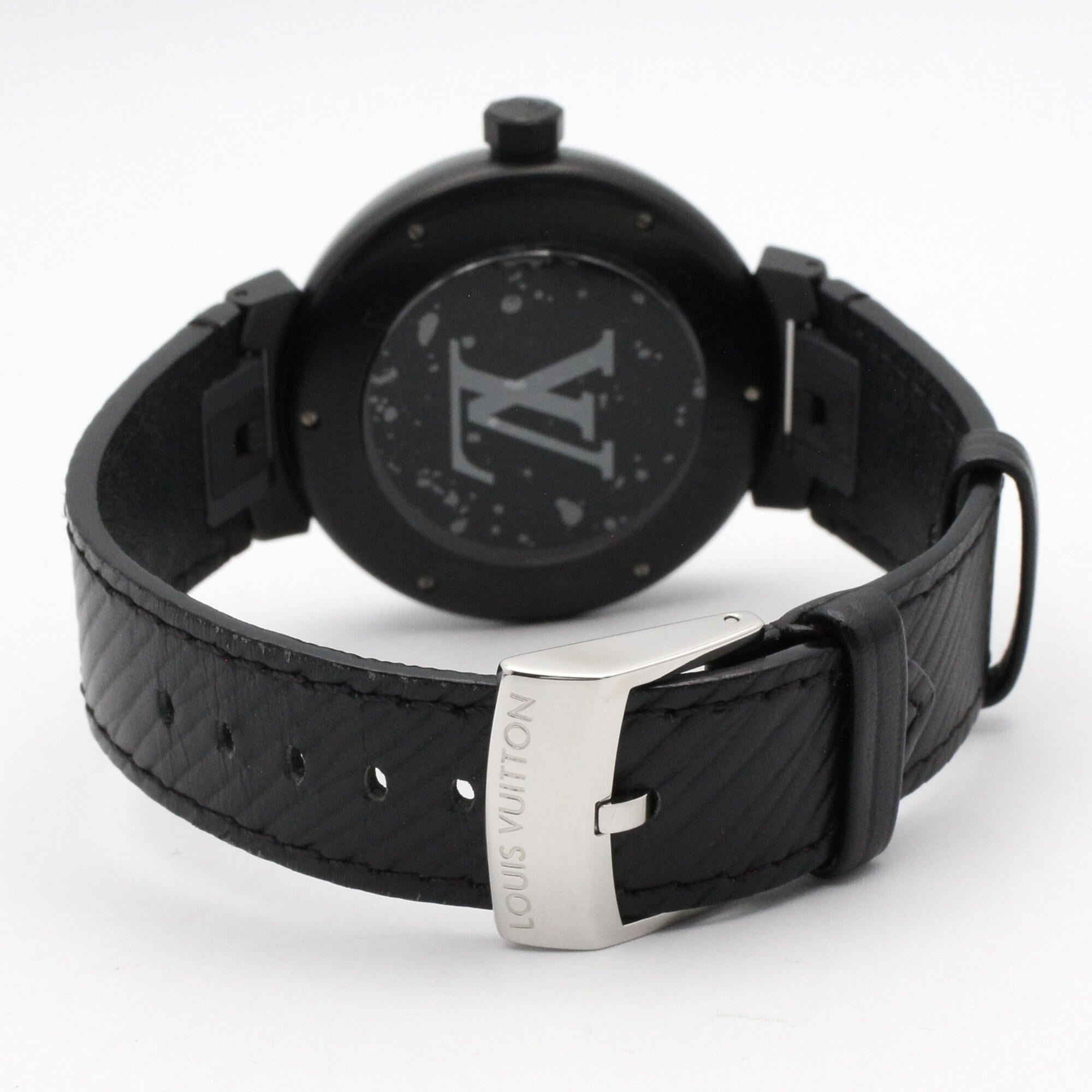 Louis Vuitton Tambour Q1D22 Black Dial Stainless steel 41mm Watch
