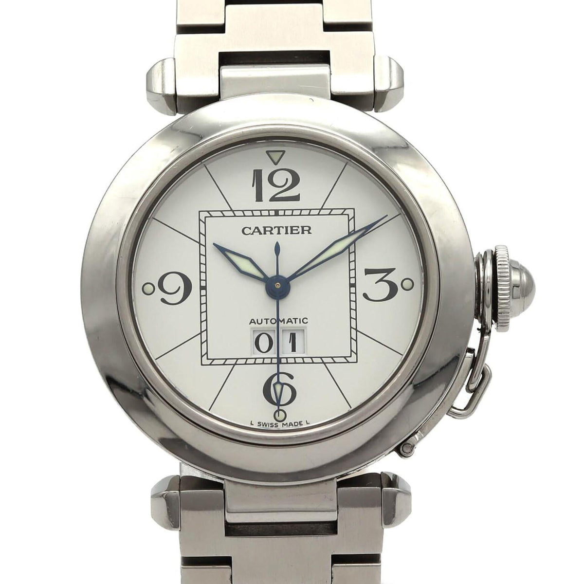 Cartier Pasha C Grande Datum Weiß Zifferblatt 35 mm Uhr