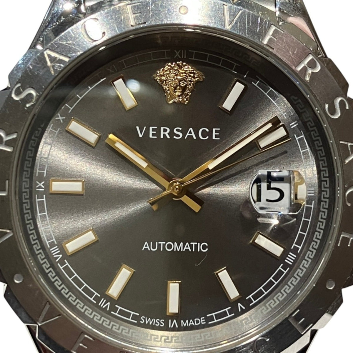 Versace mit grauem Zifferblatt, 41 mm Uhr