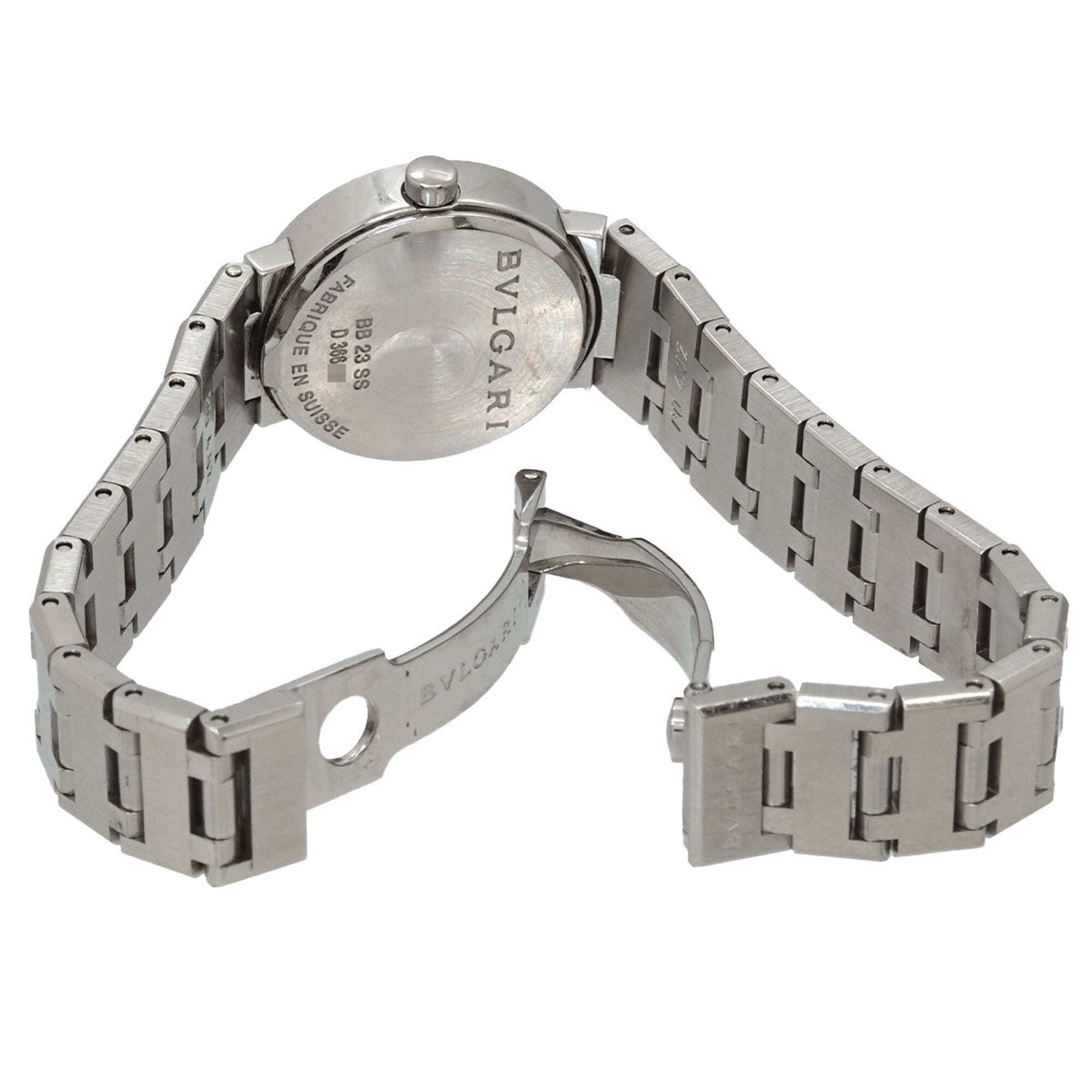 BVLGARI BB23SS dameshorloge met 12 diamanten, zilverkleurig, quartz