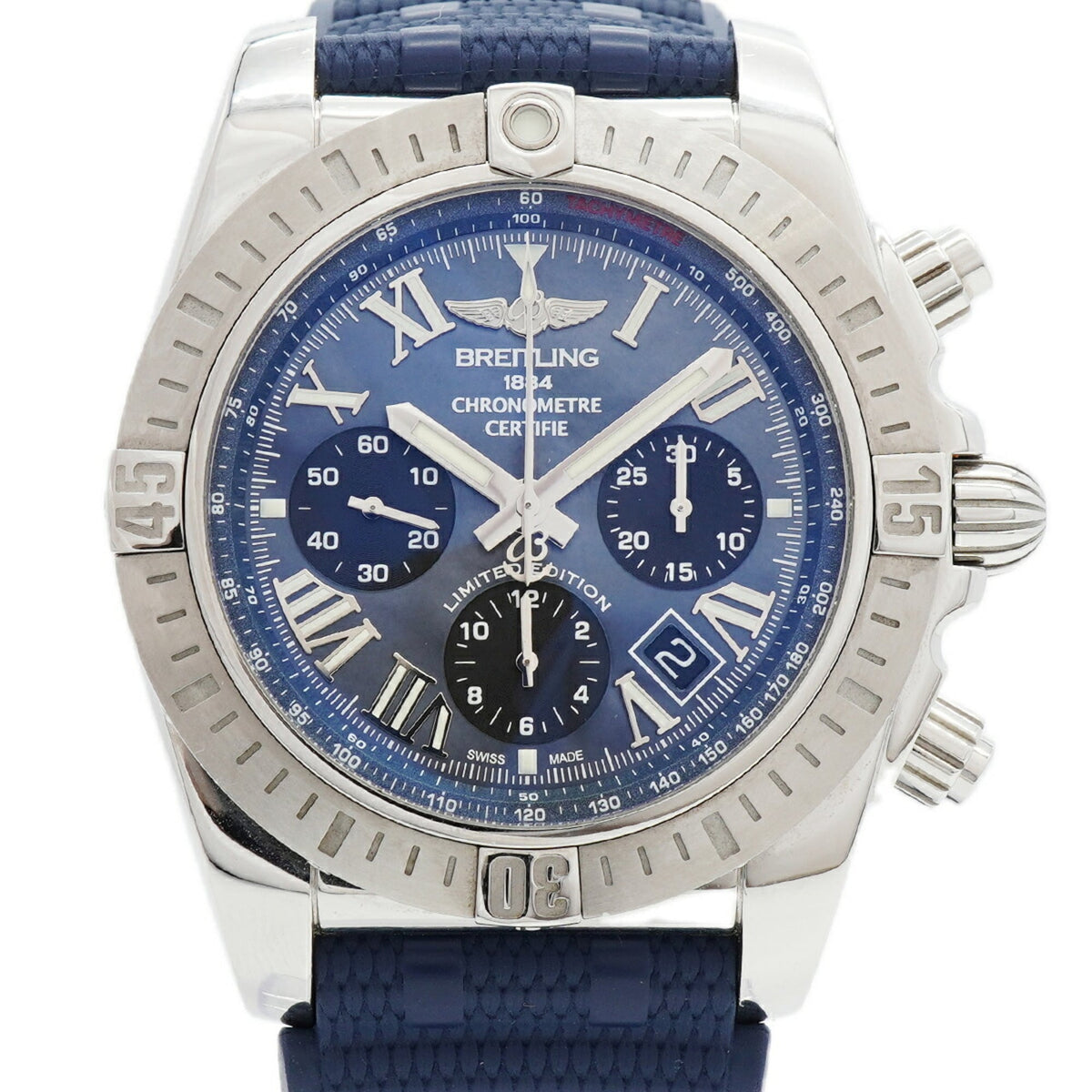Breitling Chronomat 44 JSP AB0115 Blue Dial 43mm Watch
