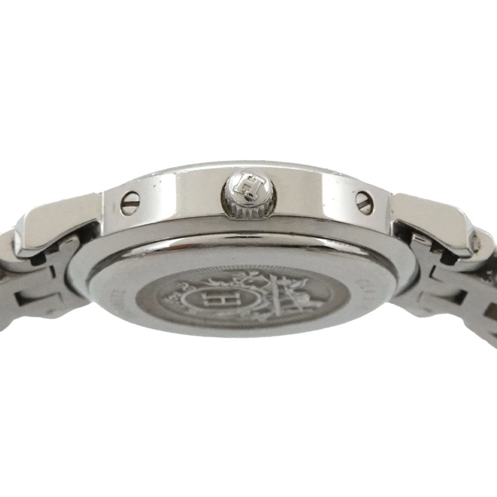 Hermes Clipper Nacre CL4 210 Wo Date Display Pink Shell Quartz