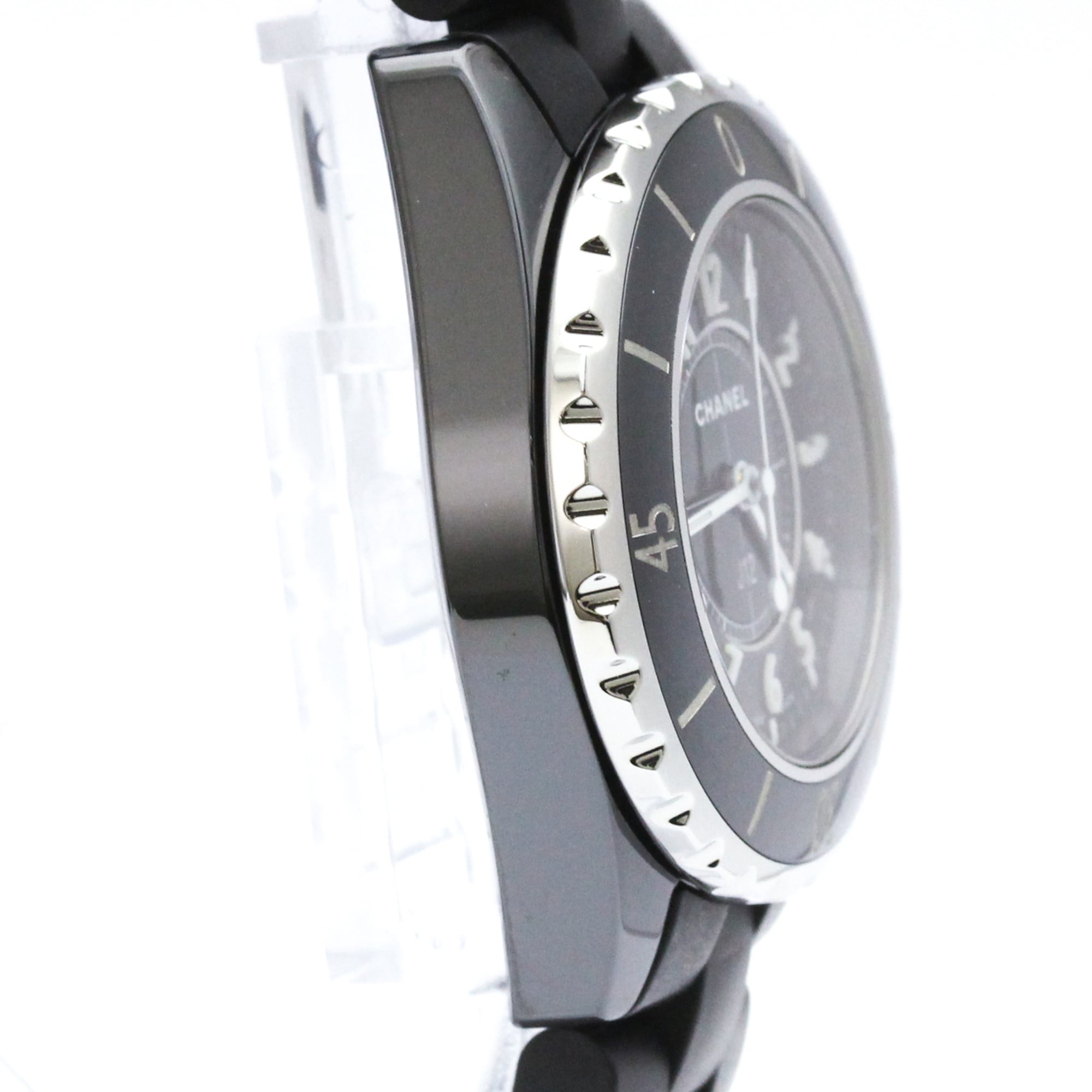 CHANEL J12 Ceramic Rubber Quartz Ladies Watch H0681 Polished