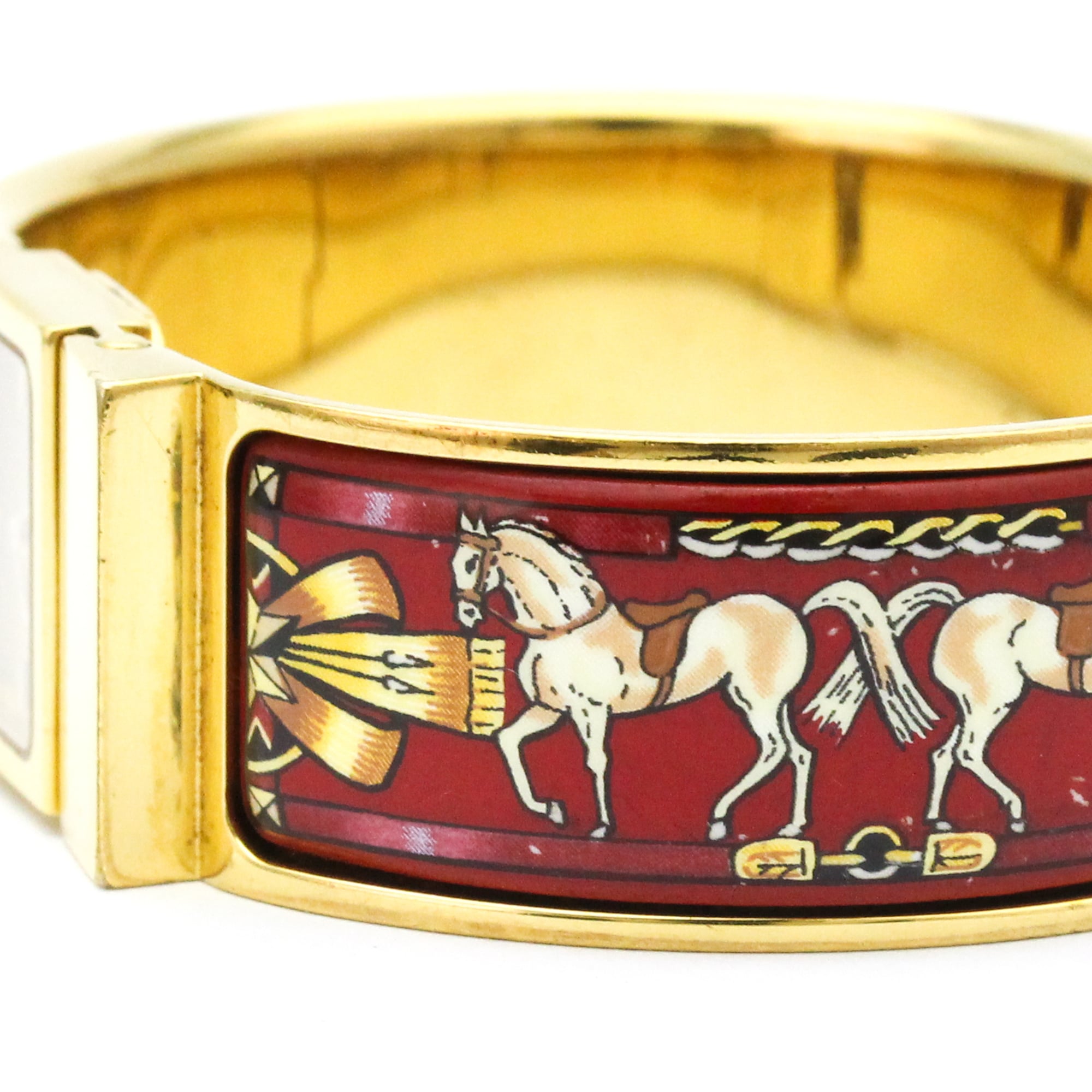 HERMES Loque Gold Plated Quartz Ladies Watch LO1.201