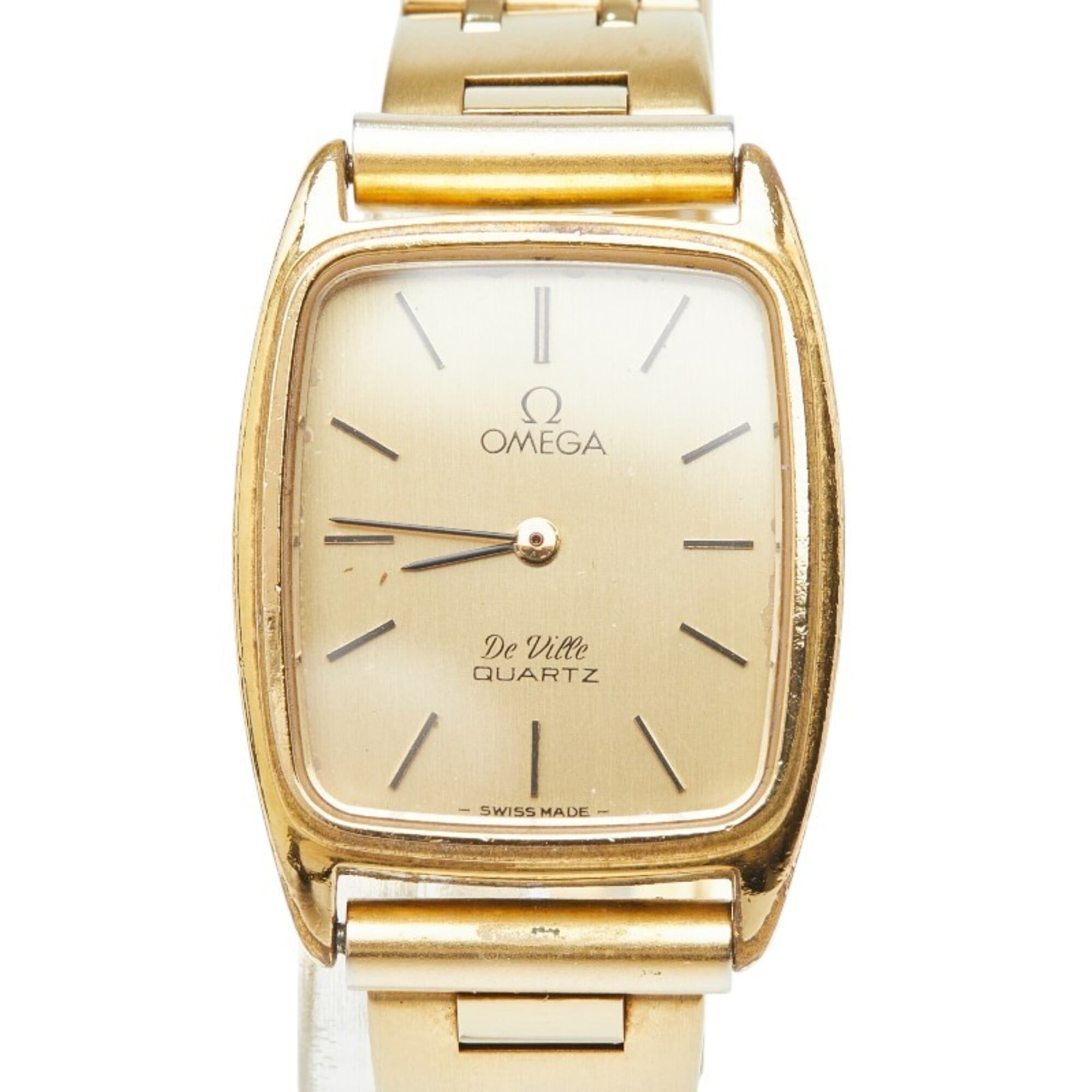 Omega De Ville Quartz Watch Gold Dial Stainless Steel Women's OMEGA