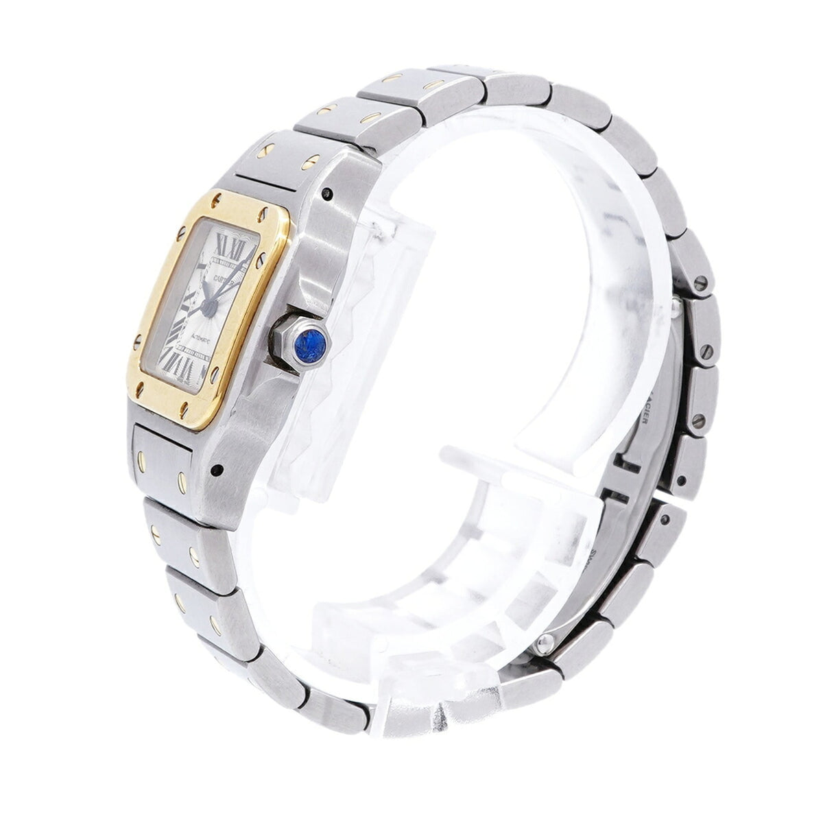Cartier Santos Galbee SM W20057C4 horloge met zilveren wijzerplaat, 24 mm