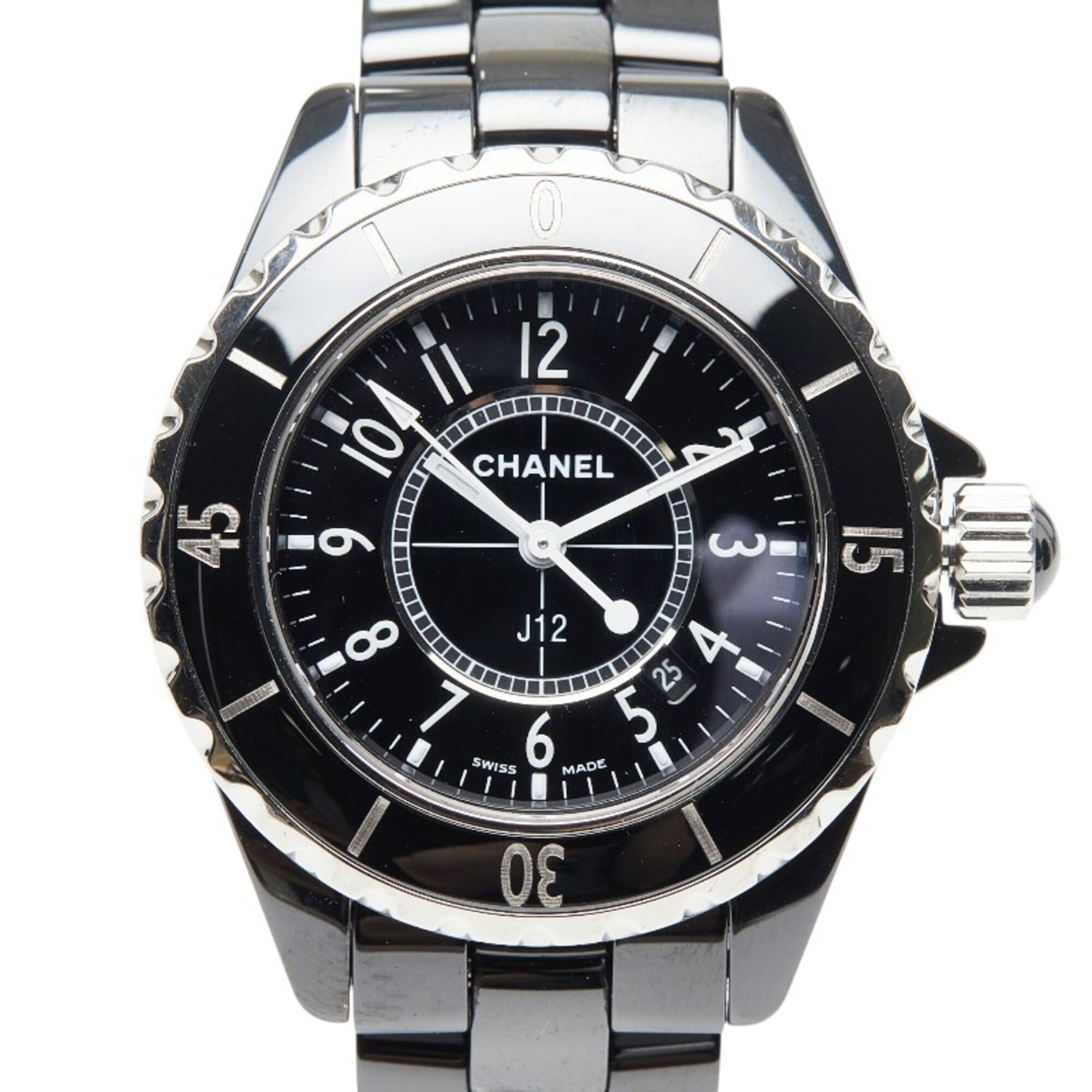 Chanel J12 Watch H0682 Quartz Black Dial Stainless Steel Ceramic Women's CHANEL