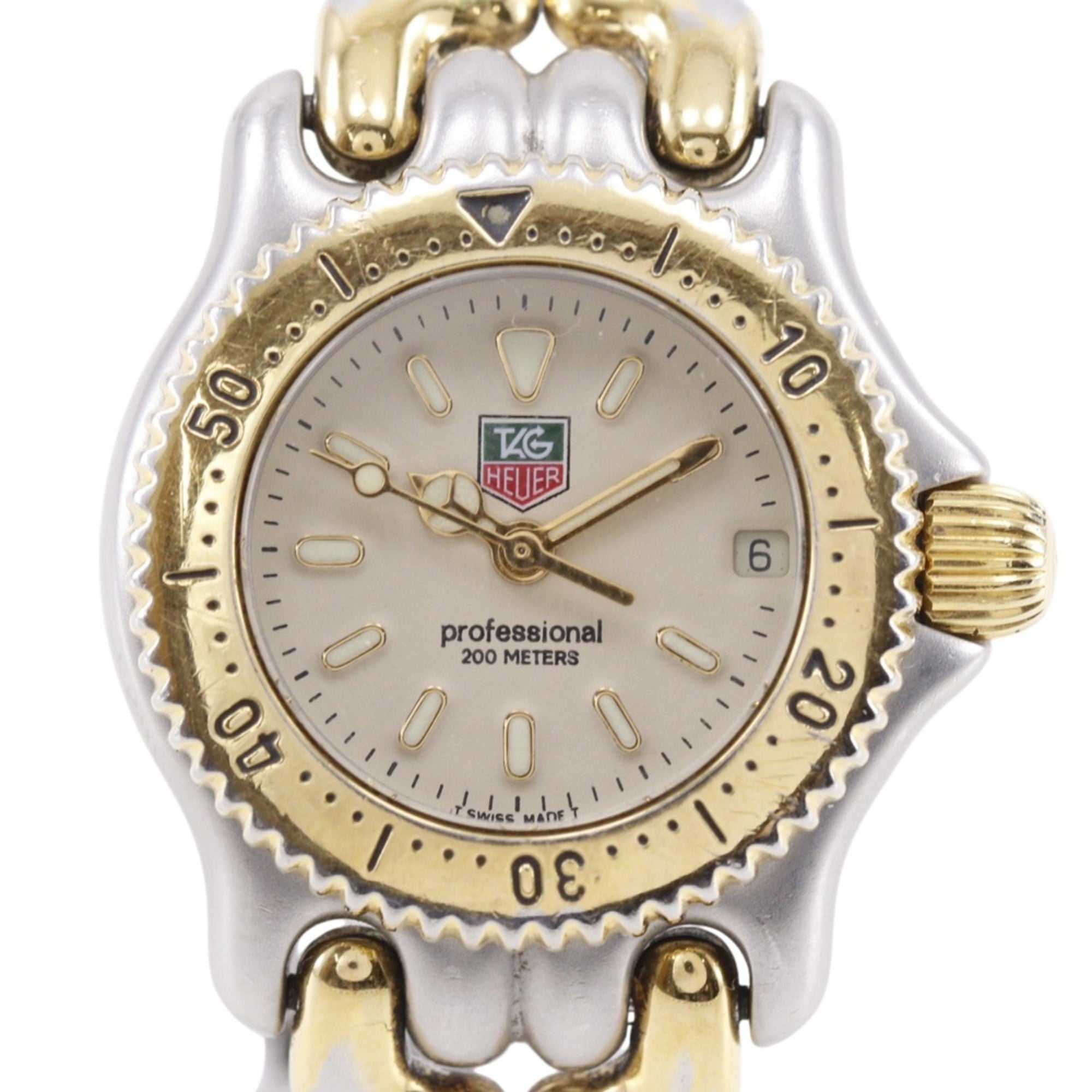 TAG Heuer Cell watch S95.708, stainless steel, silver, quartz, analog, ivory dial, women's.
