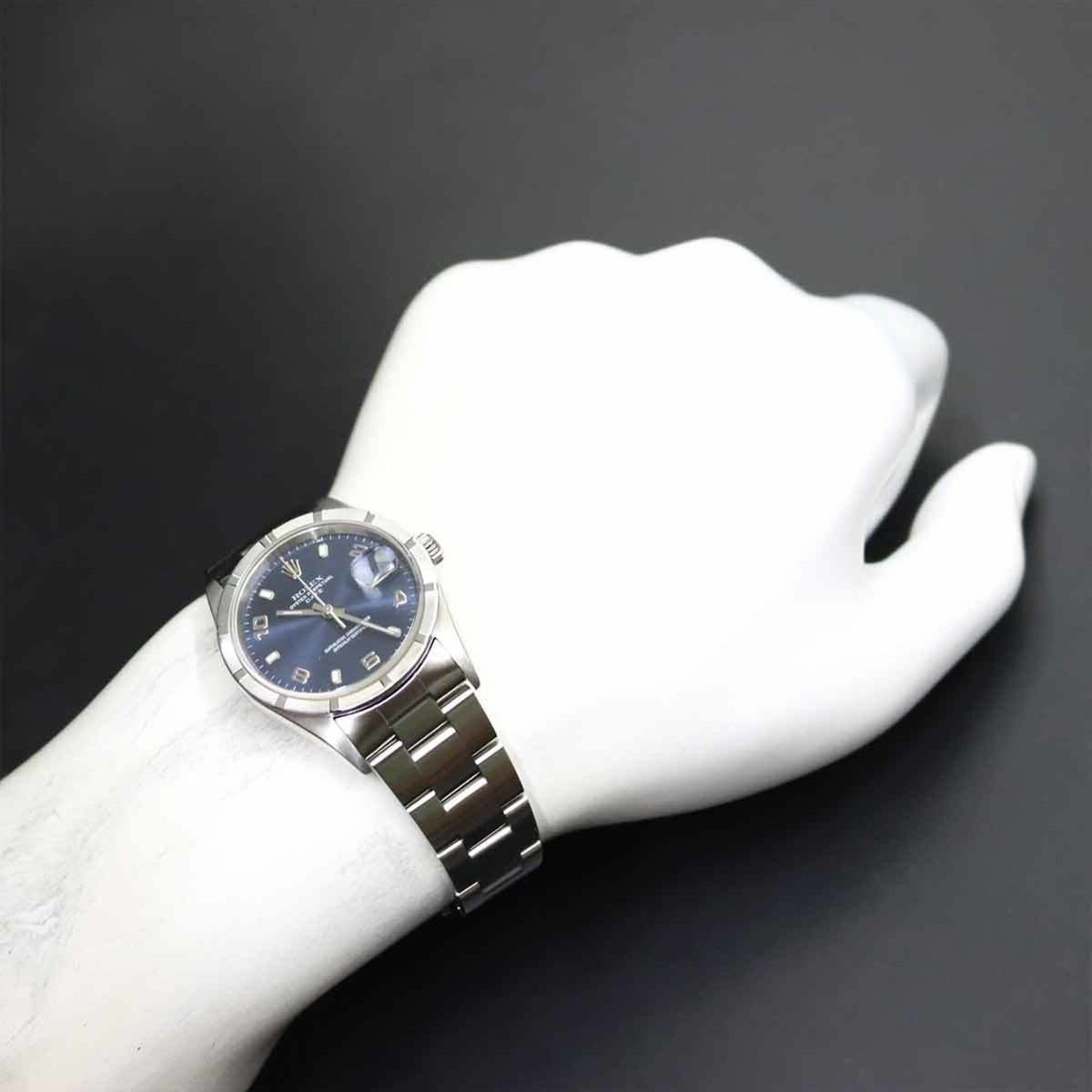 Rolex Oyster Perpetual Date 15210 Blue Dial 34mm Watch