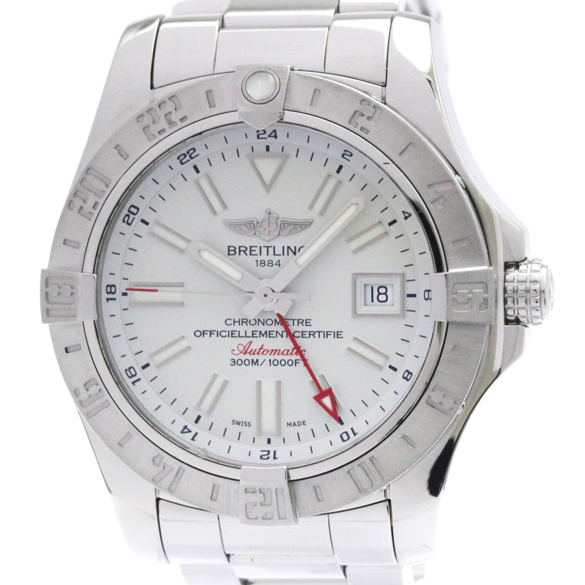 BREITLING Avenger II GMT Edelstahl Automatik Herrenuhr A32390 poliert
