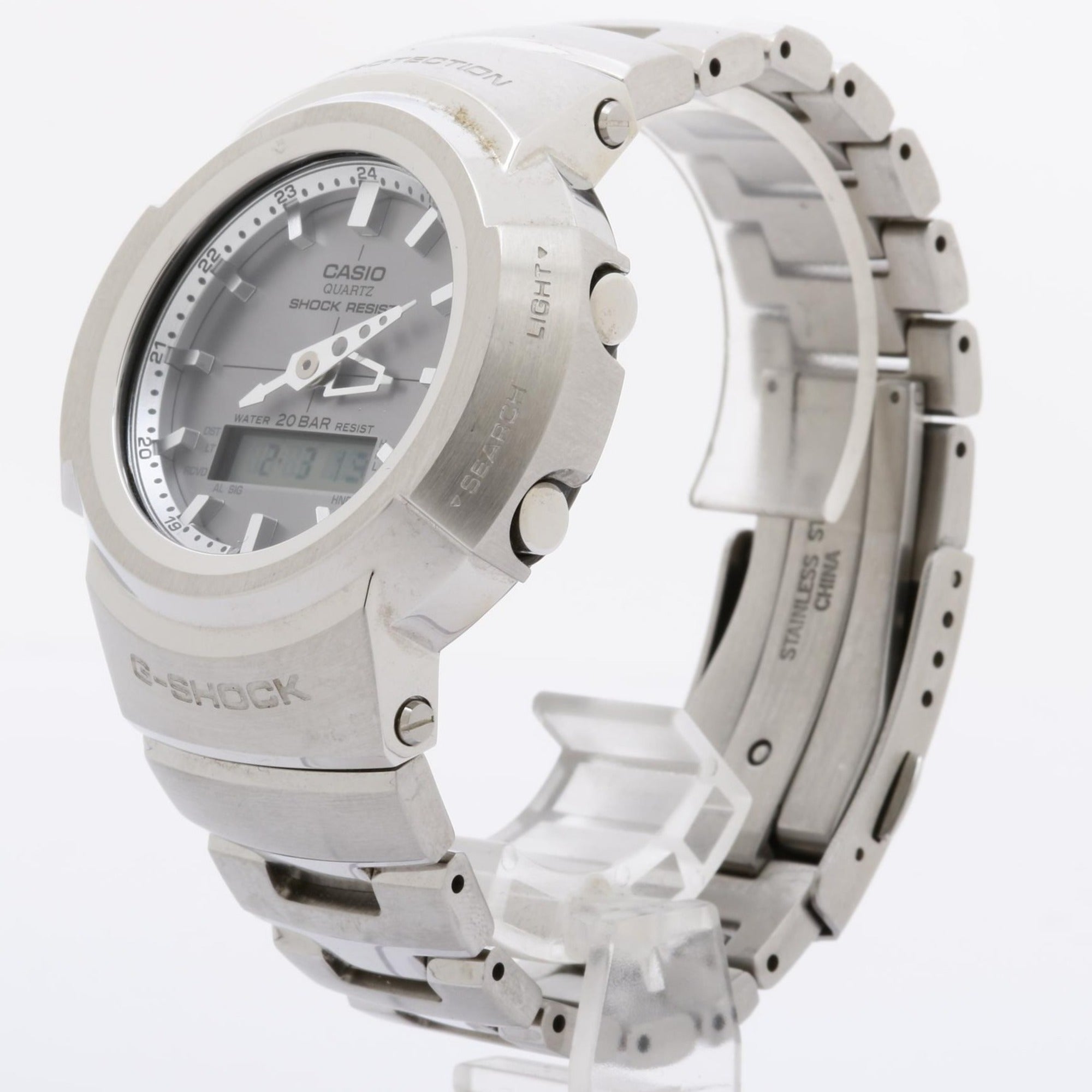 CASIO GSHOCK FULL METAL AW500 SERIES AWM500D1A8JF Silver Stainless Steel Men's Watch