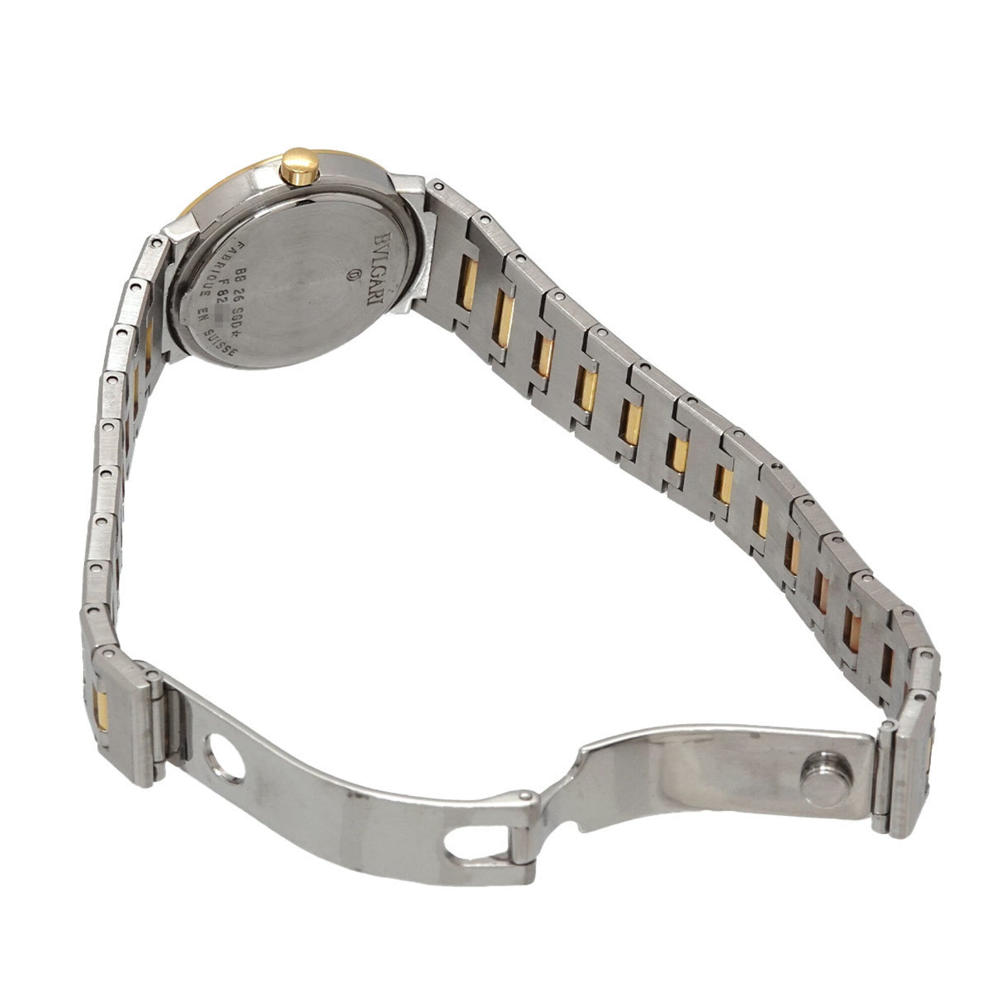 BVLGARI BB26SGD Wo Date Black YG Yellow Gold Quartz