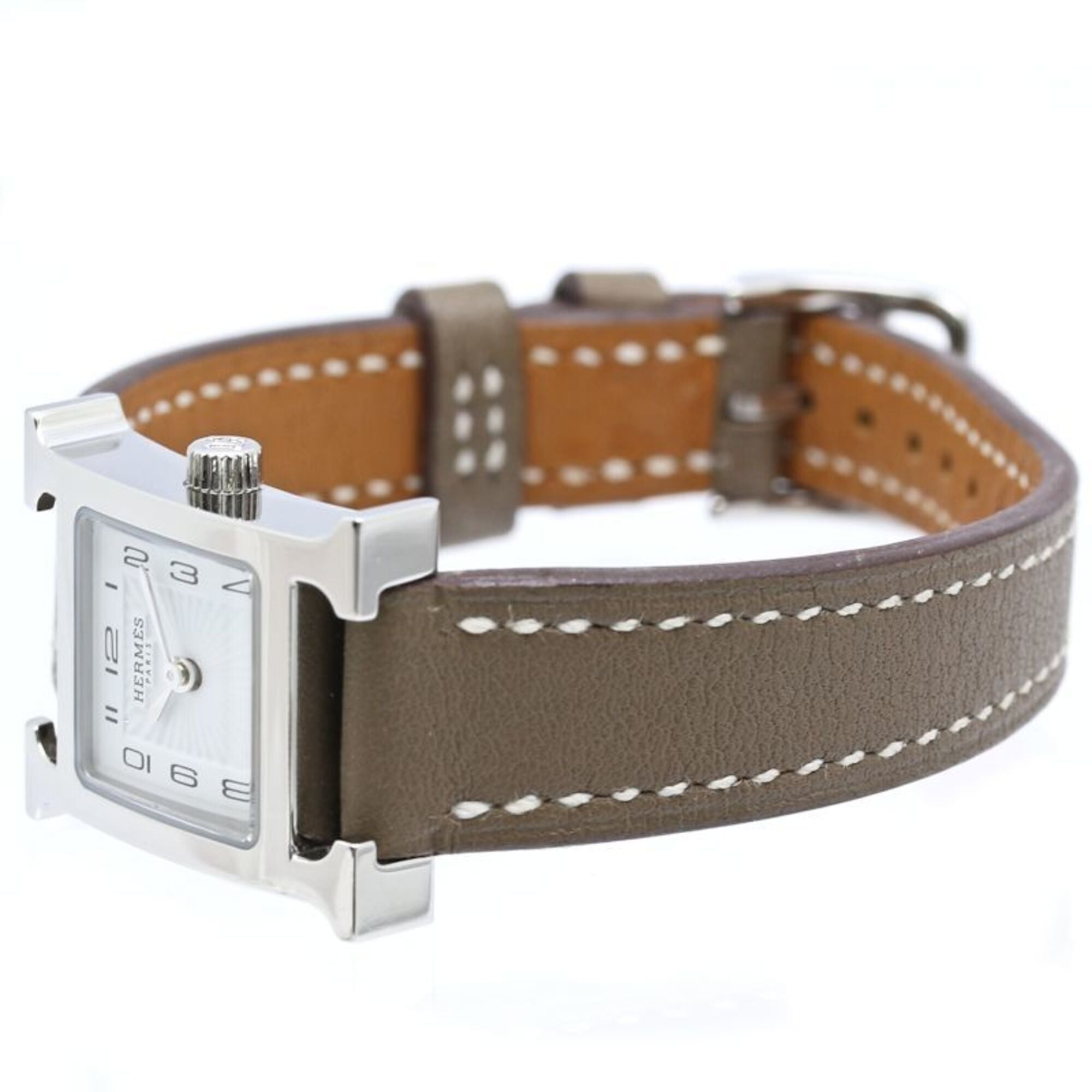 Hermes H-mini HH1.110.131/WW18 037883WW00 White Dial 17mm Watch