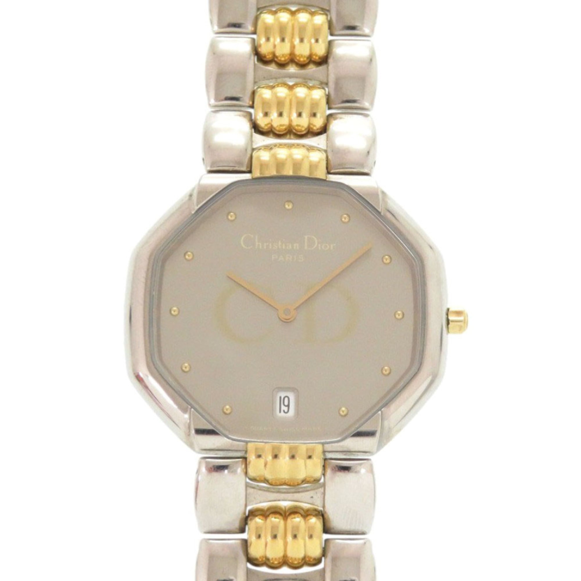 Christian Dior 稼動 45.204オクタゴン Christian Dior Octagon 45.204 Stainless Steel Silver and Gold Quartz W