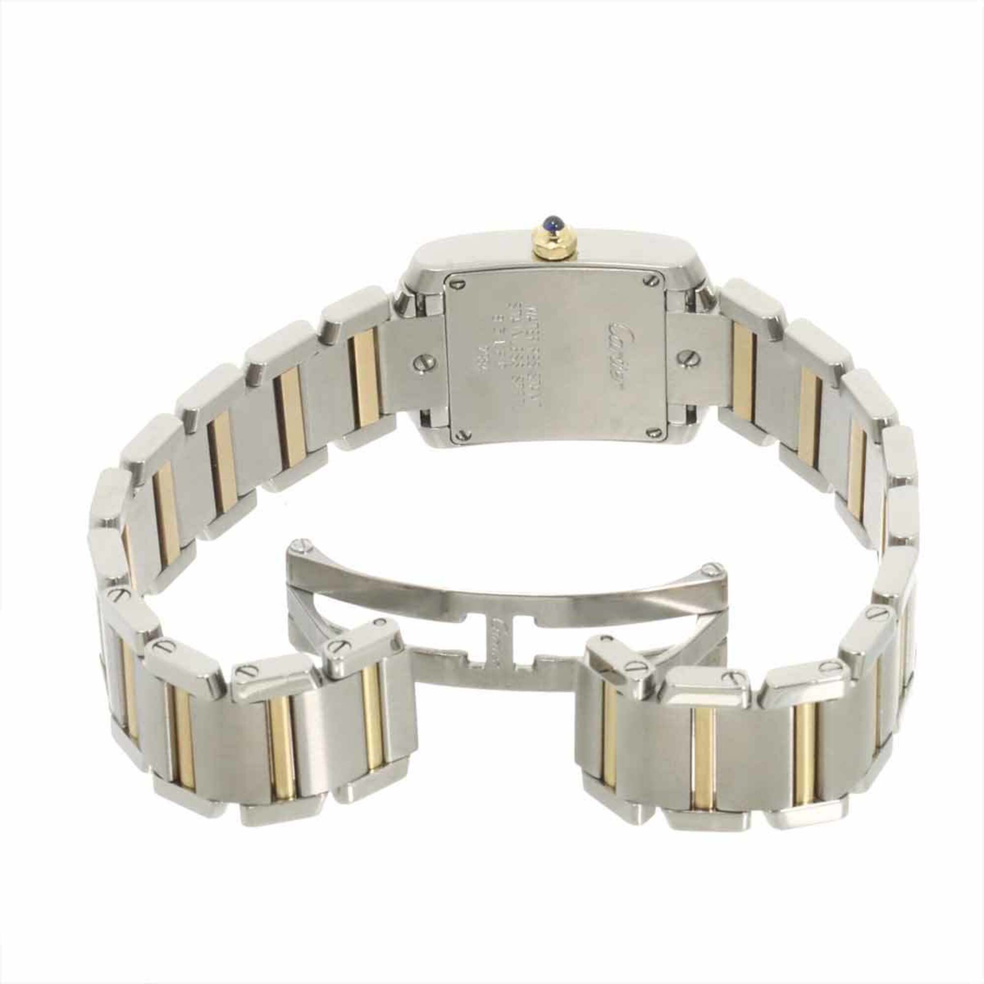 Cartier Tank Francaise SM Two-Tone W51007Q4 Wo Ivory 18K Yellow Gold Quartz