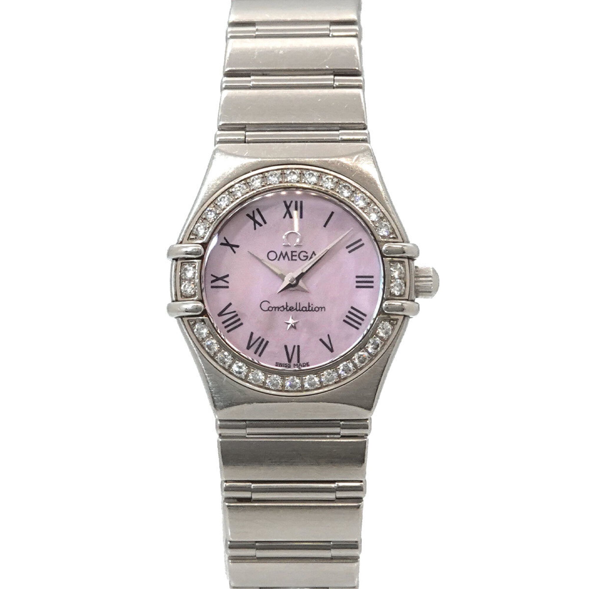 Omega Constellation 1476 83 Diamond Bezel Ladies' Watch Pink Shell Quartz