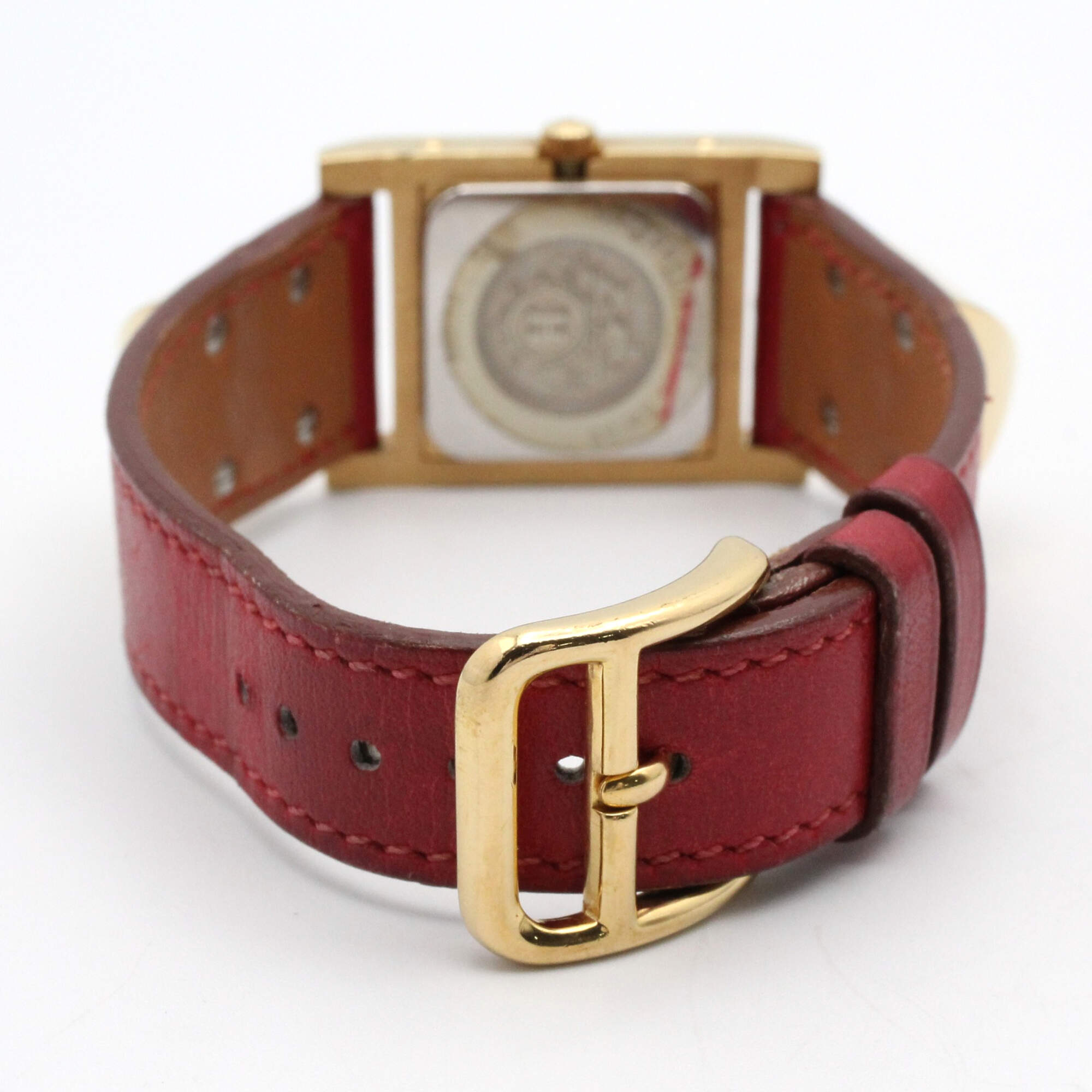 Hermes Medor gold-plated (GP) leather strap wo white ME1.201