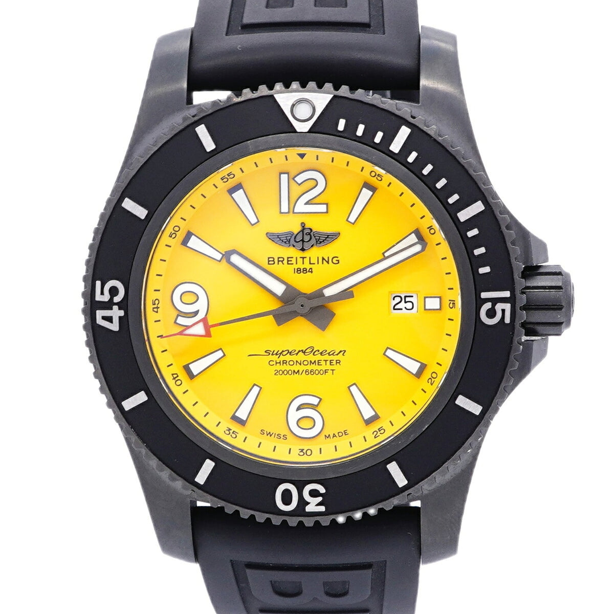 Breitling Superocean M17368 mit gelbem Zifferblatt, 46 mm Uhr